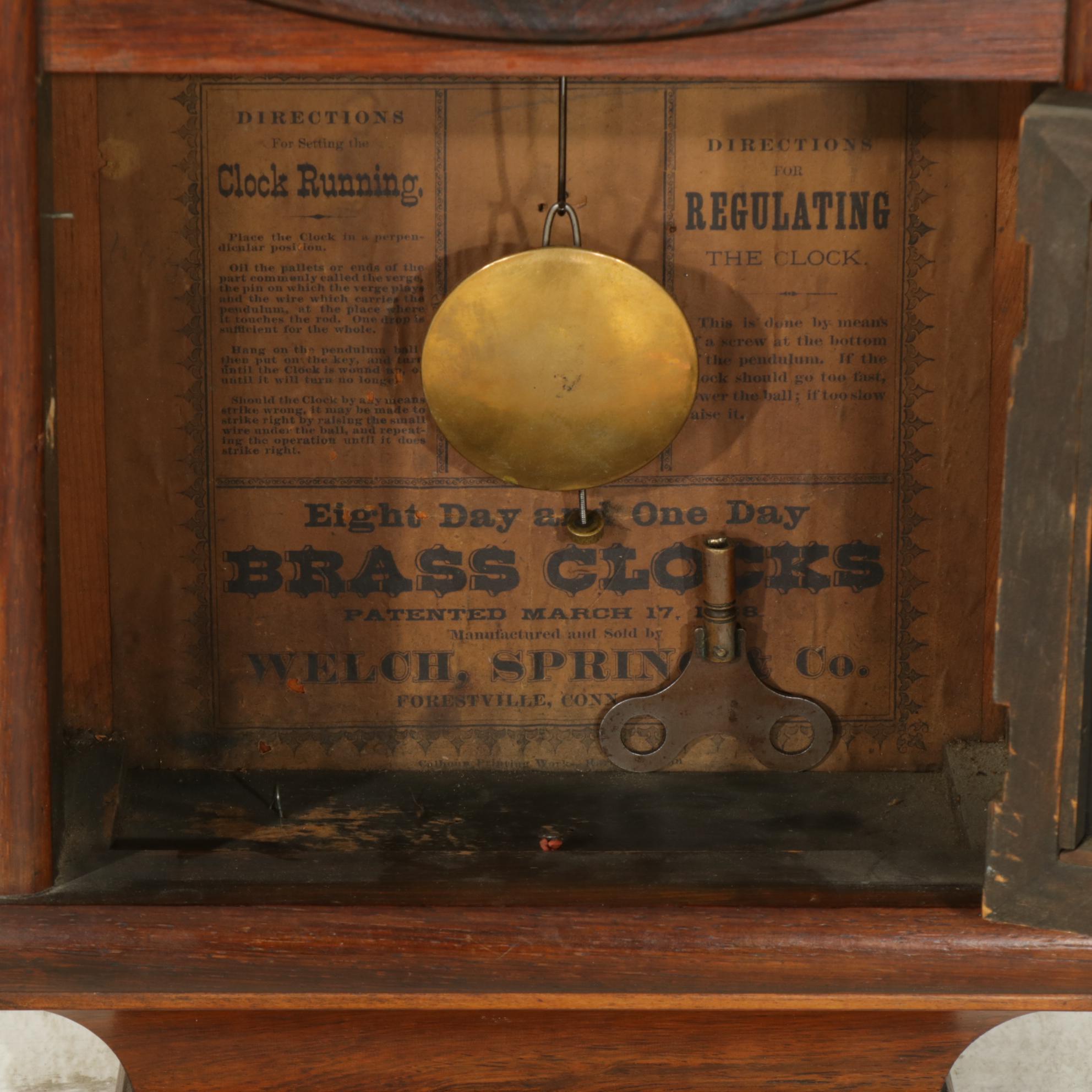 Welch, Spring & Co. Wall Clock, Early 20th Century