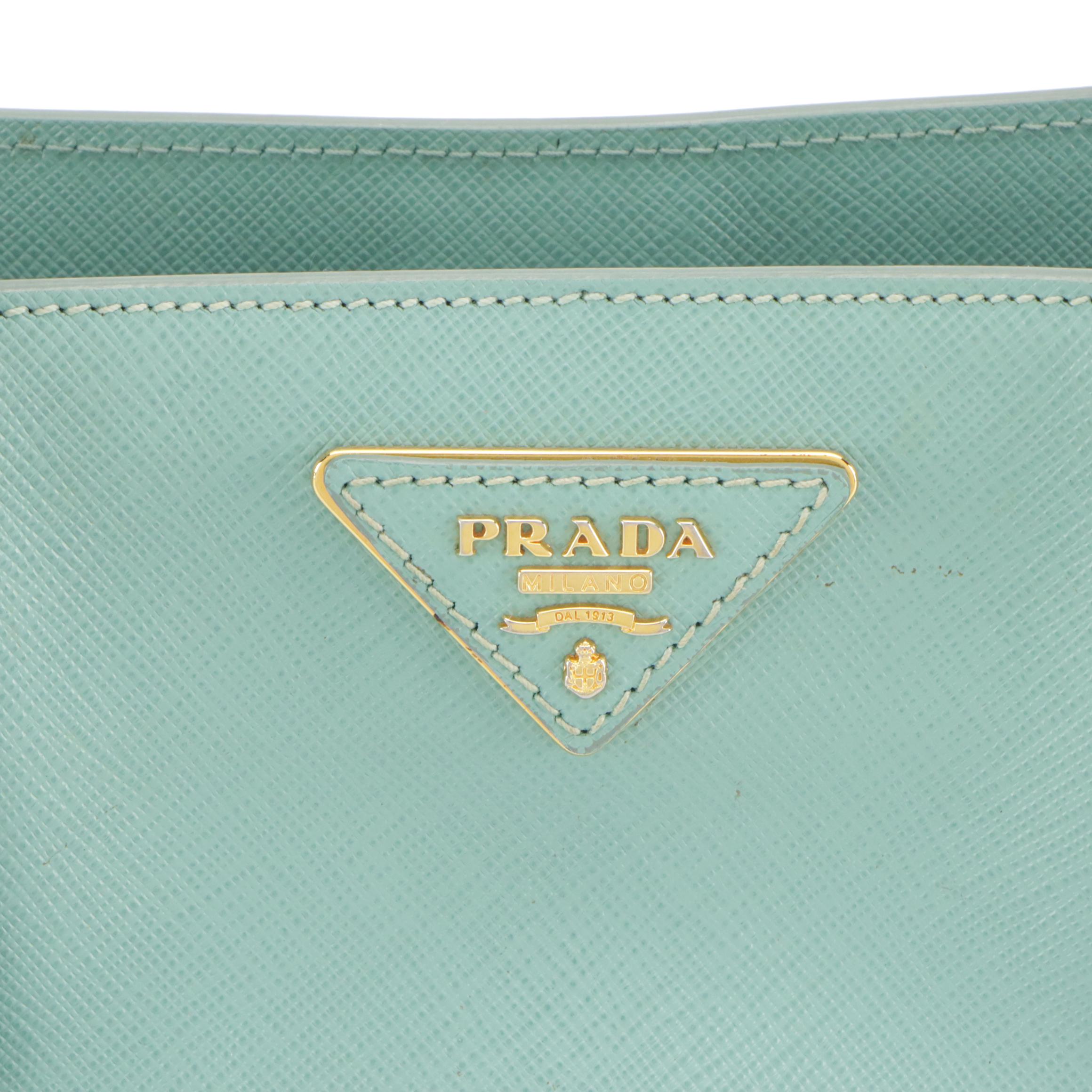 Prada Medium Galleria Two-Way Tote in Blue Saffiano Leather