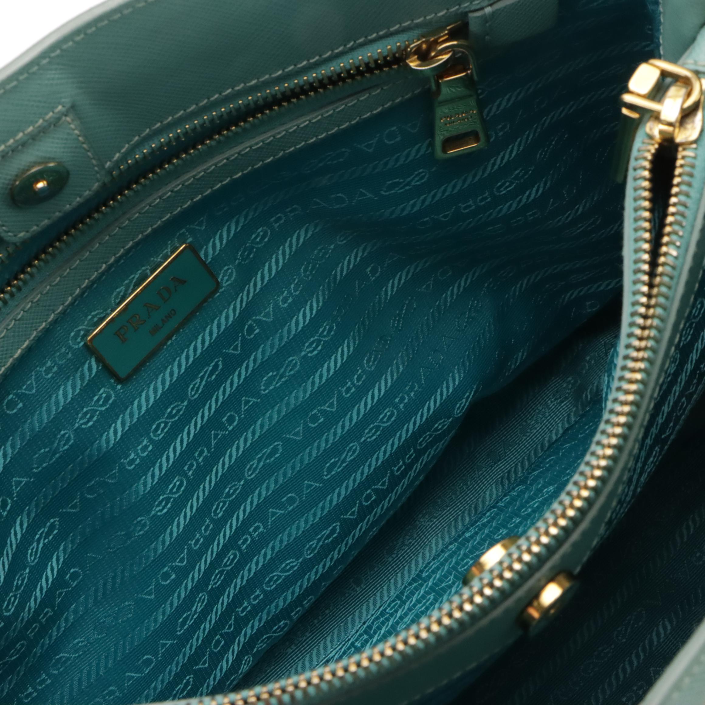 Prada Medium Galleria Two-Way Tote in Blue Saffiano Leather