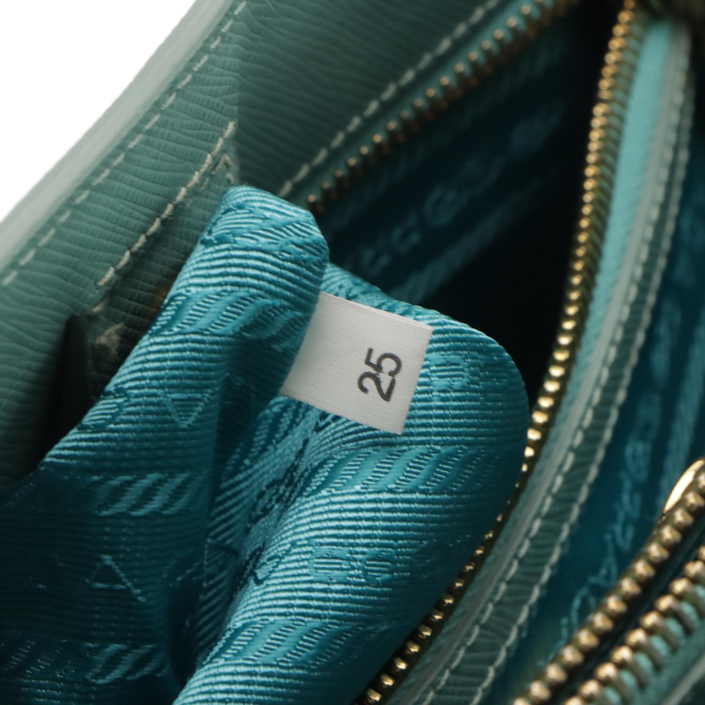 Prada Medium Galleria Two-Way Tote in Blue Saffiano Leather