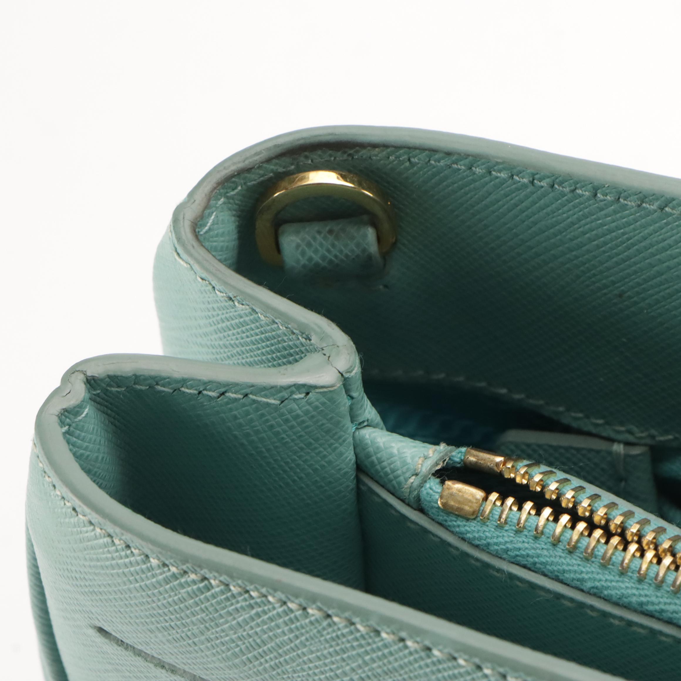 Prada Medium Galleria Two-Way Tote in Blue Saffiano Leather