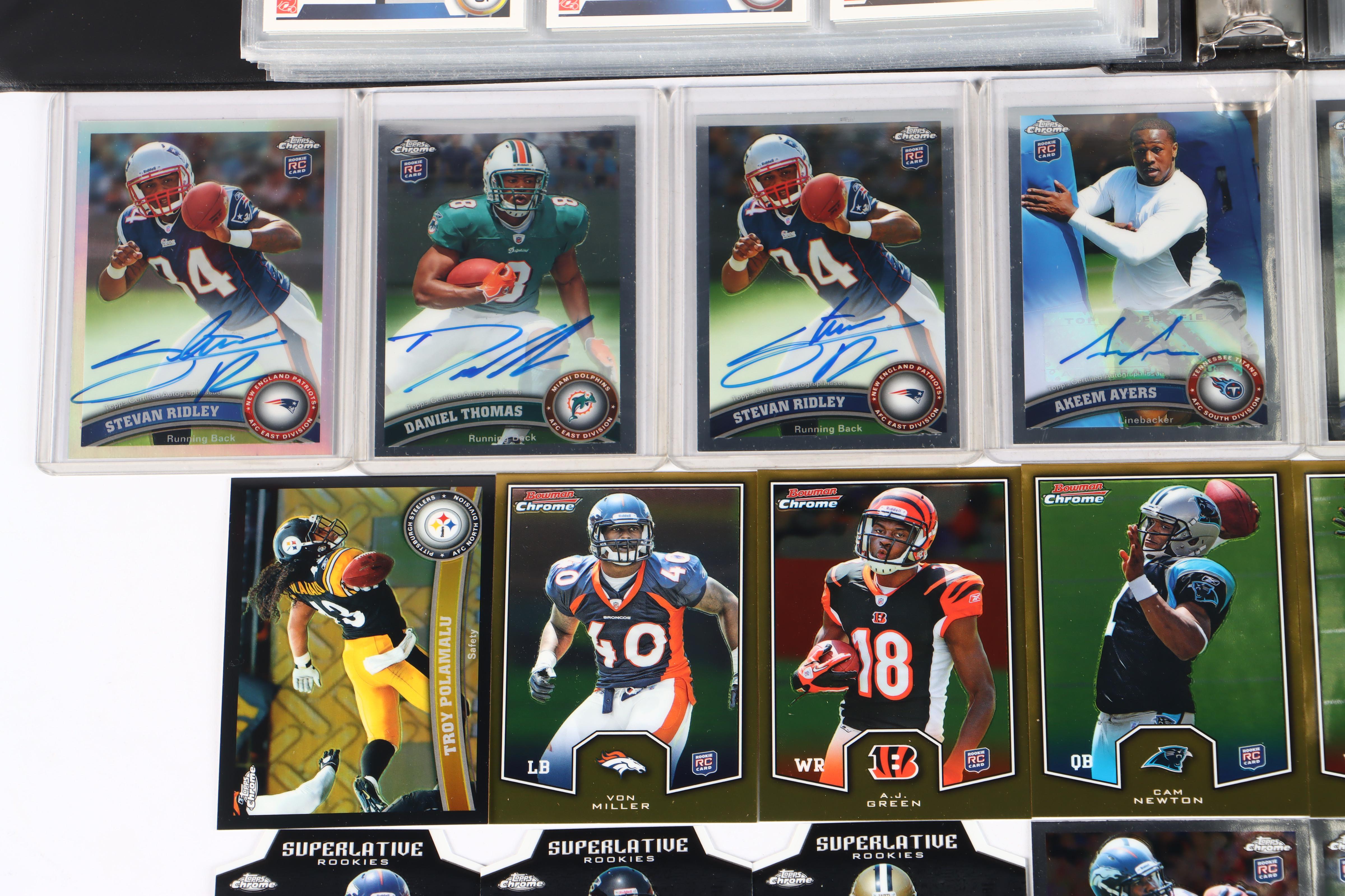 2011 Topps Chrome Football Cards Featuring Von Miller Purple Refractor Rookie