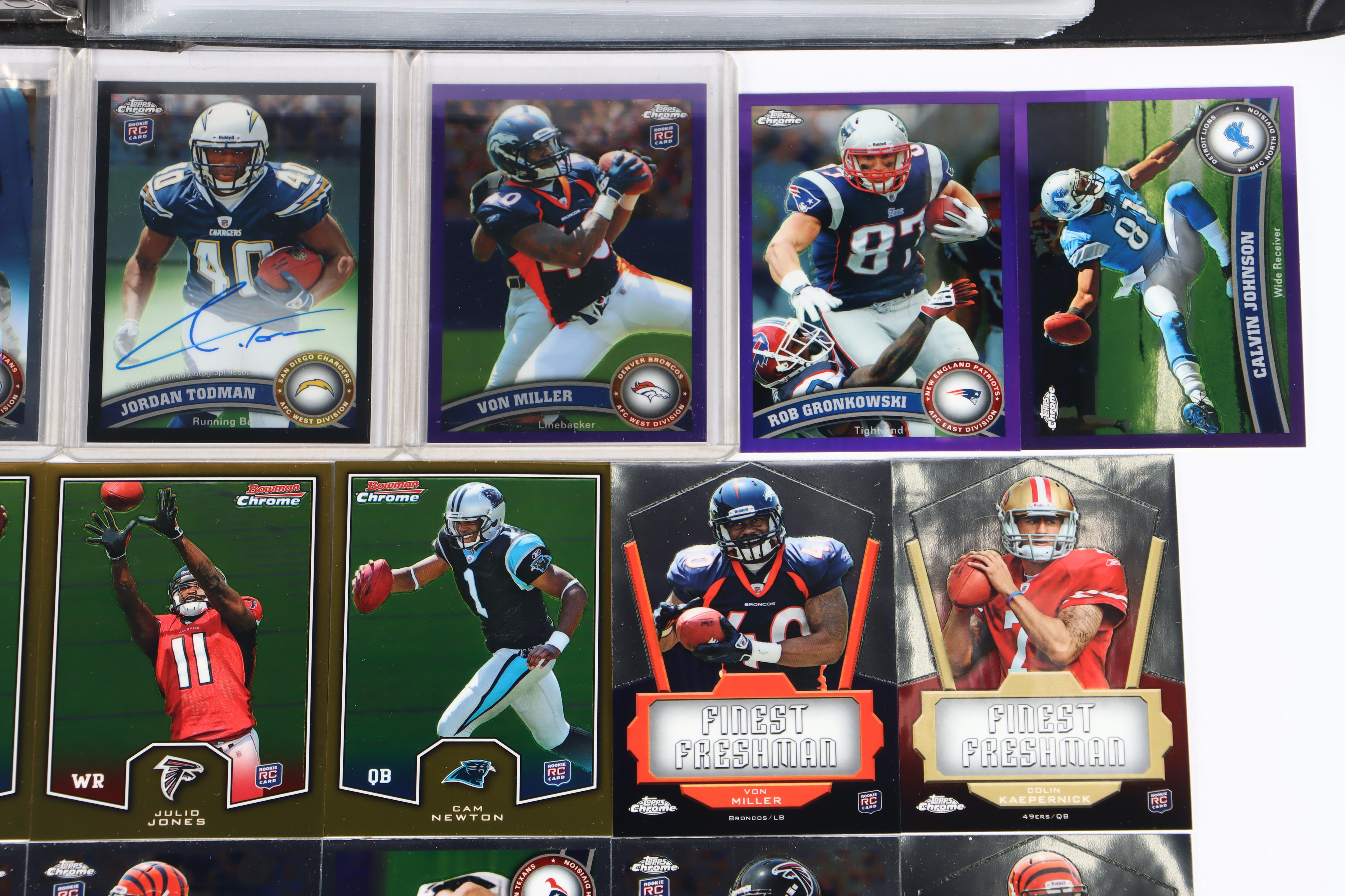 2011 Topps Chrome Football Cards Featuring Von Miller Purple Refractor Rookie