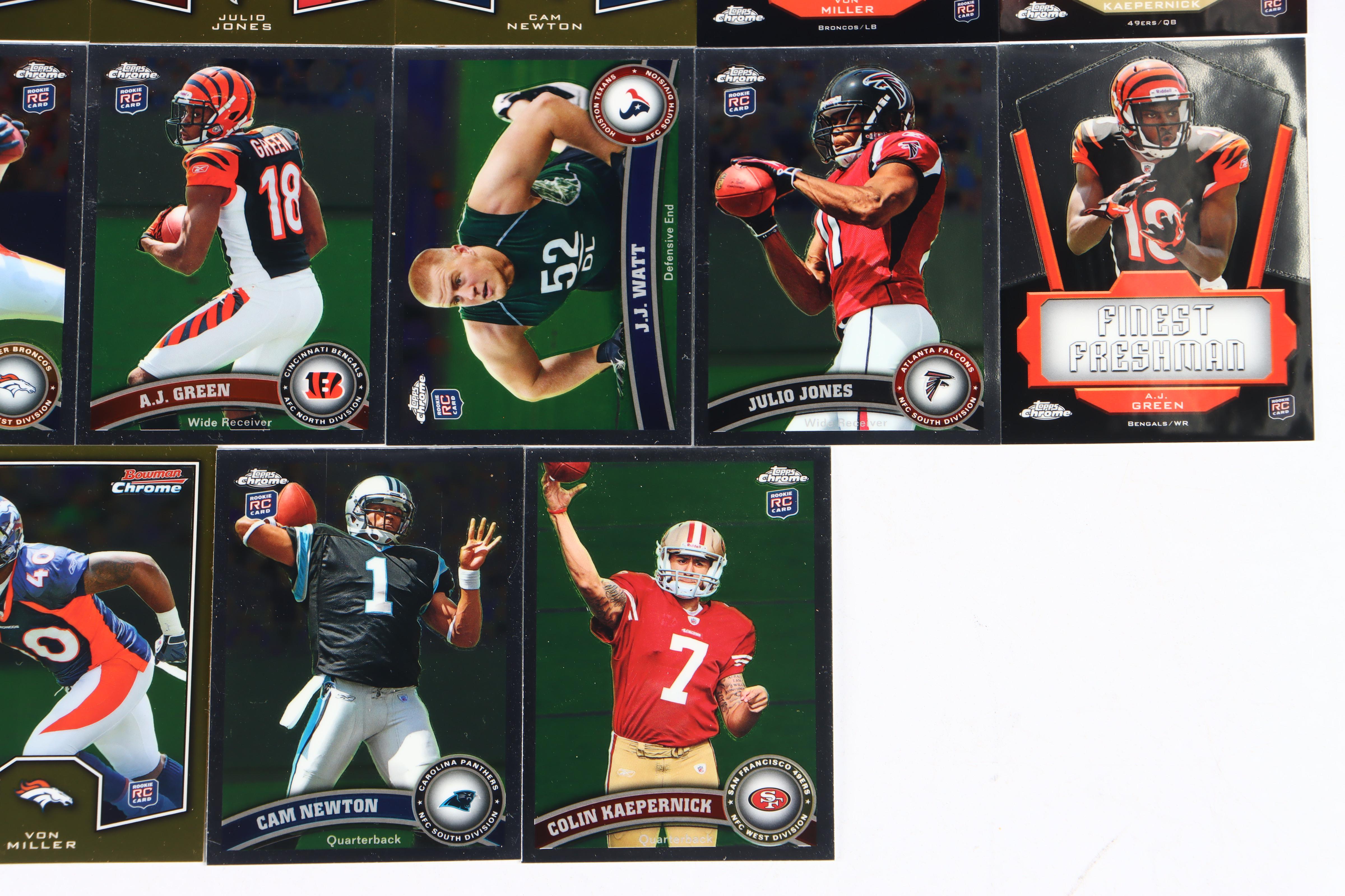 2011 Topps Chrome Football Cards Featuring Von Miller Purple Refractor Rookie