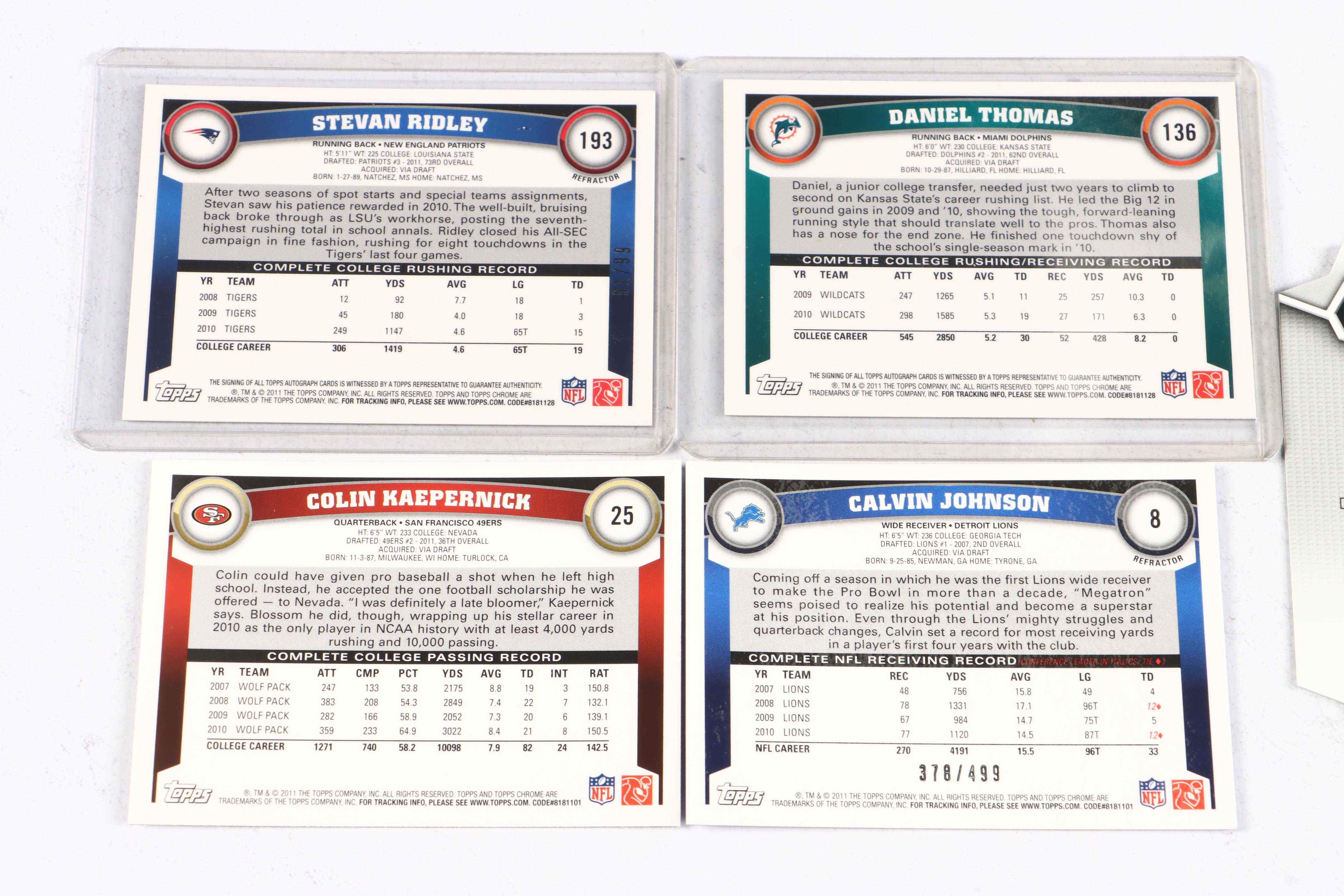 2011 Topps Chrome Football Cards Featuring Von Miller Purple Refractor Rookie