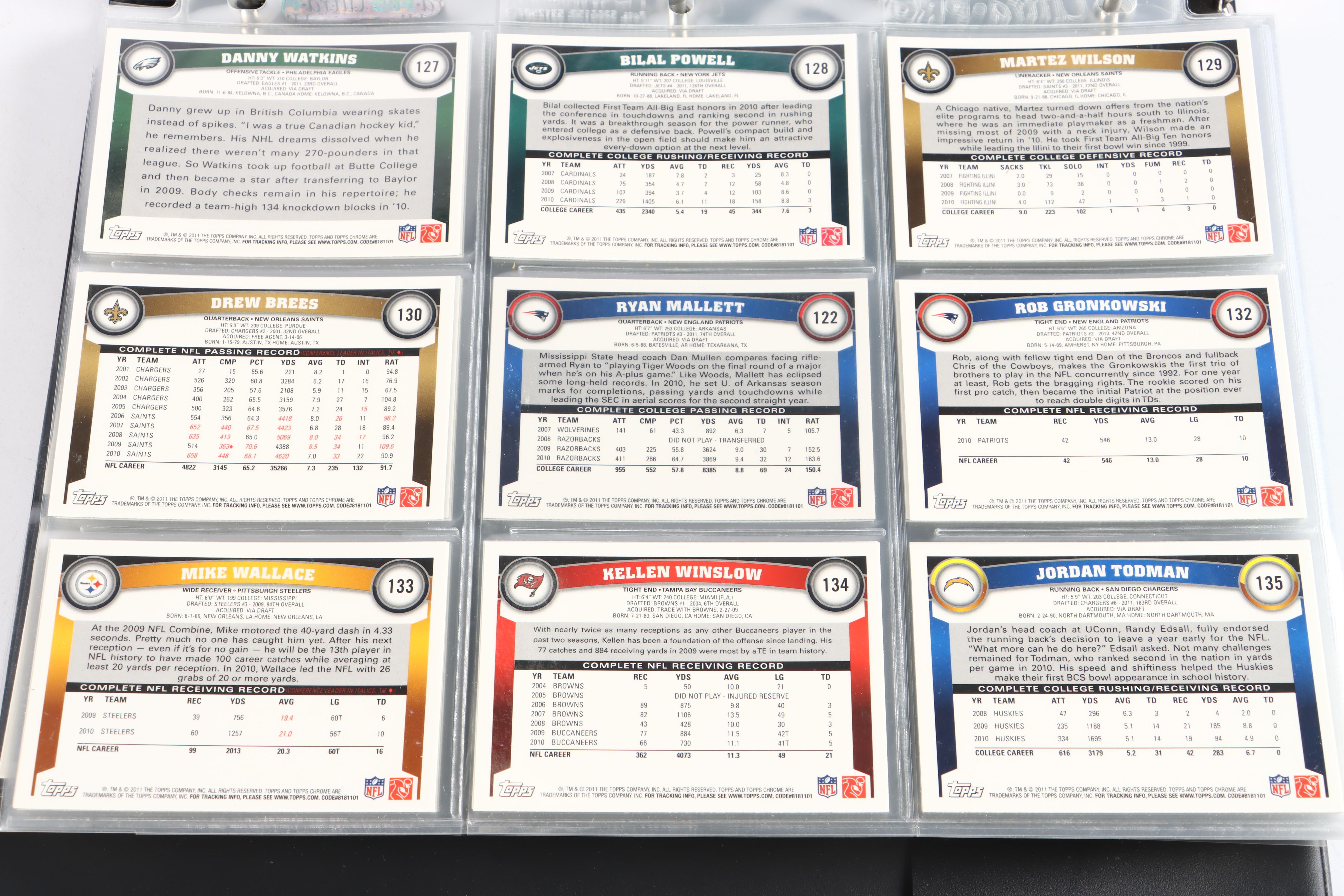 2011 Topps Chrome Football Cards Featuring Von Miller Purple Refractor Rookie