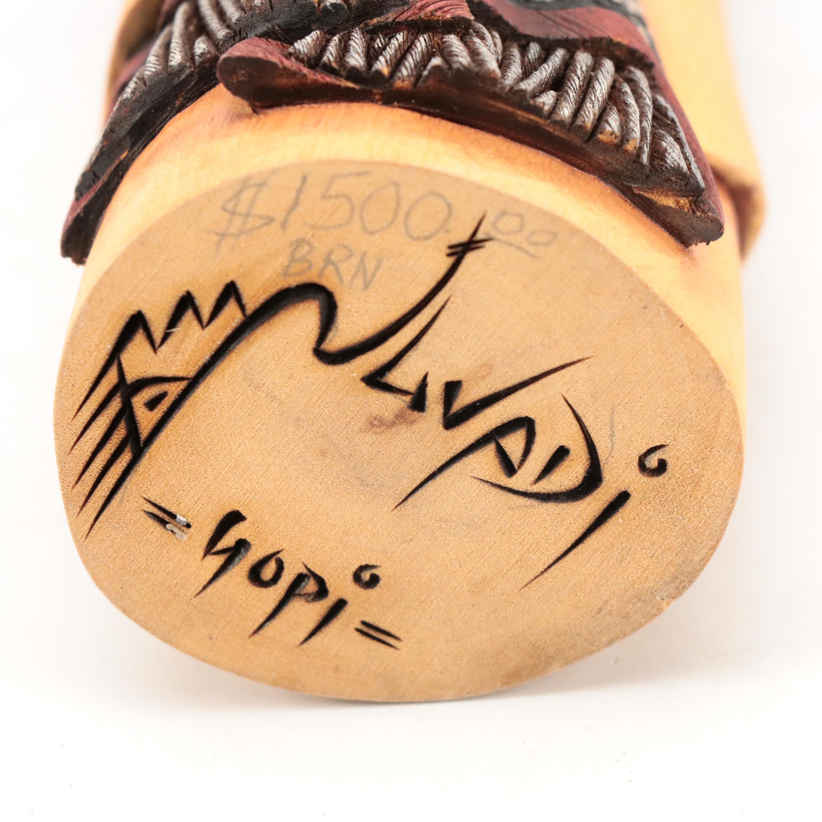 Nuvadi Dawahoya Polychrome Hand-Carved Wood Hopi Kachina Doll