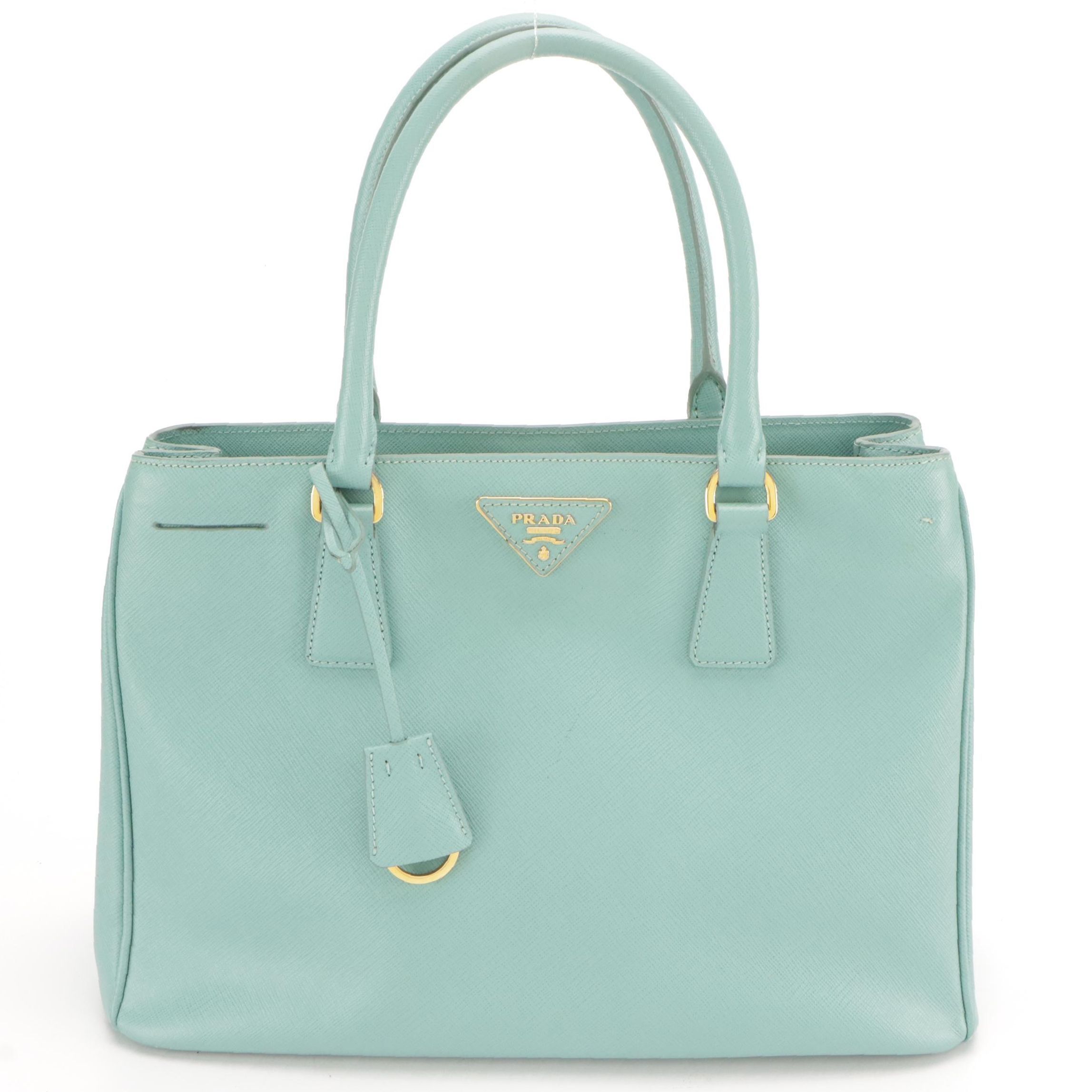 Prada Medium Galleria Two-Way Tote in Blue Saffiano Leather