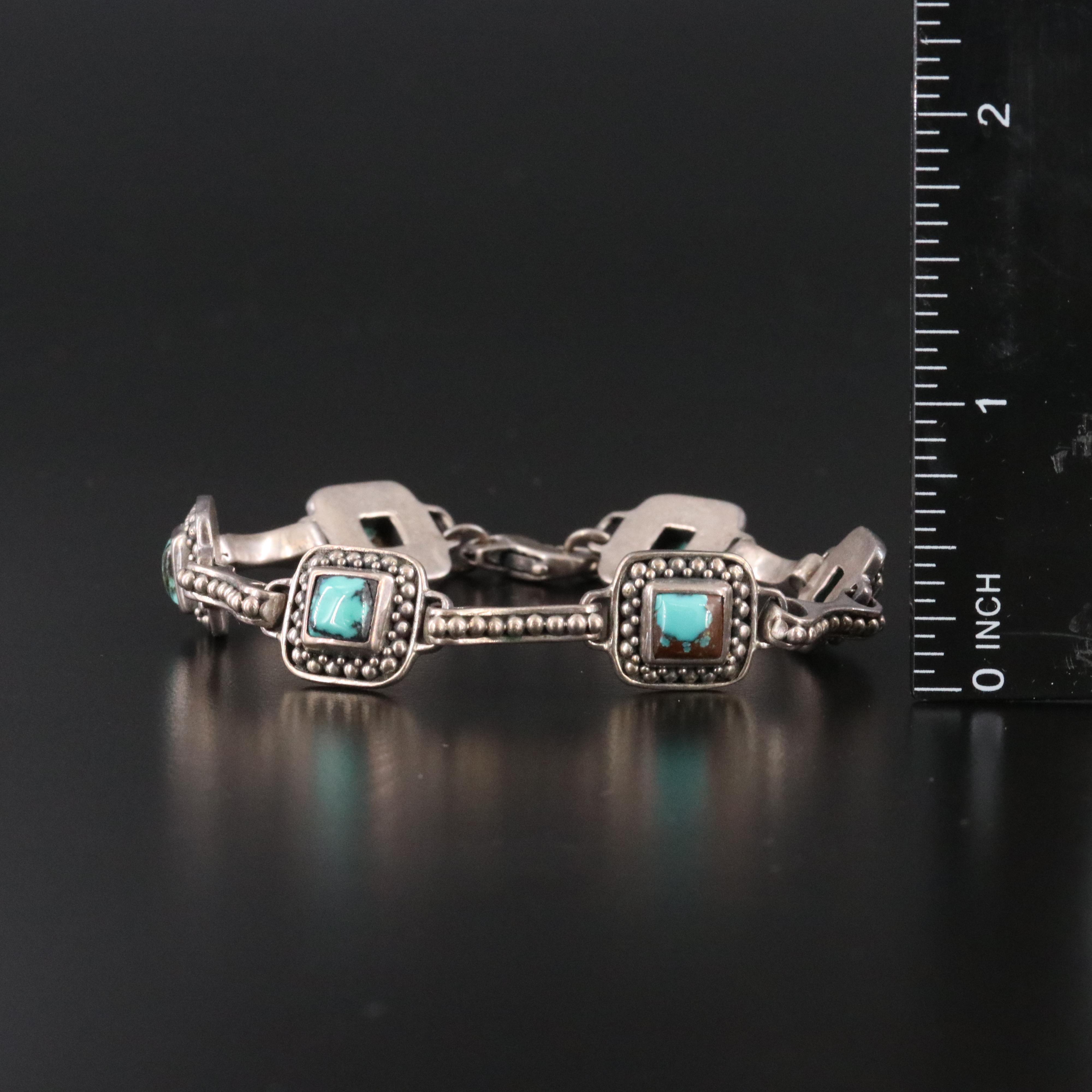 Sterling Turquoise Link Bracelet