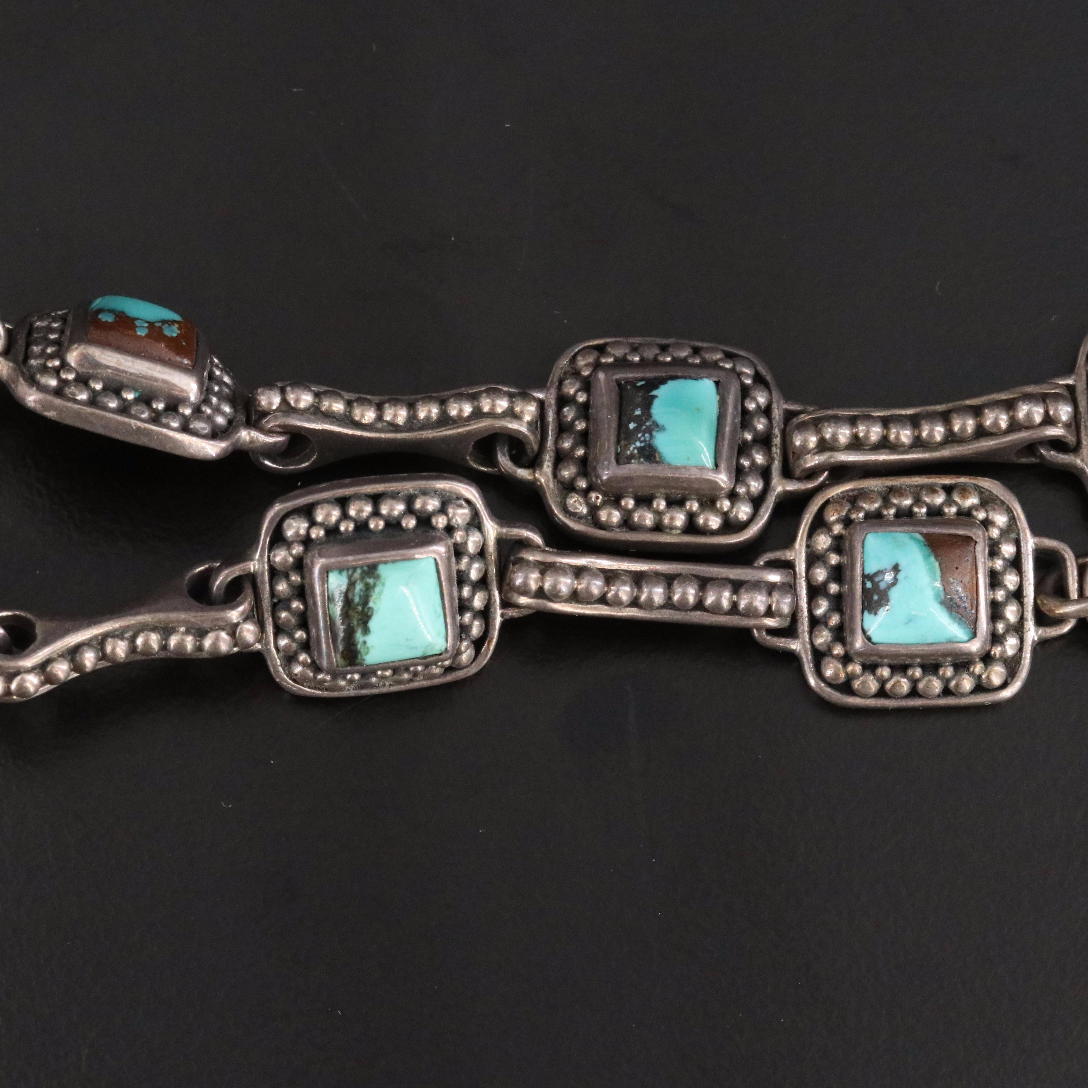 Sterling Turquoise Link Bracelet