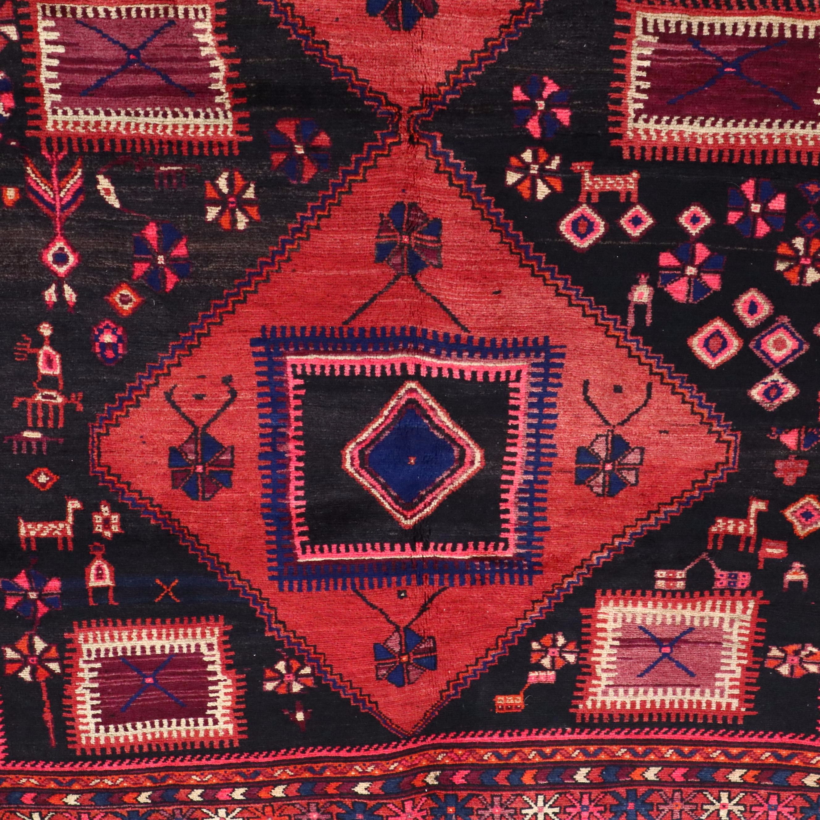 4'10 x 7'9 Hand-Knotted Persian Kurdish Area Rug