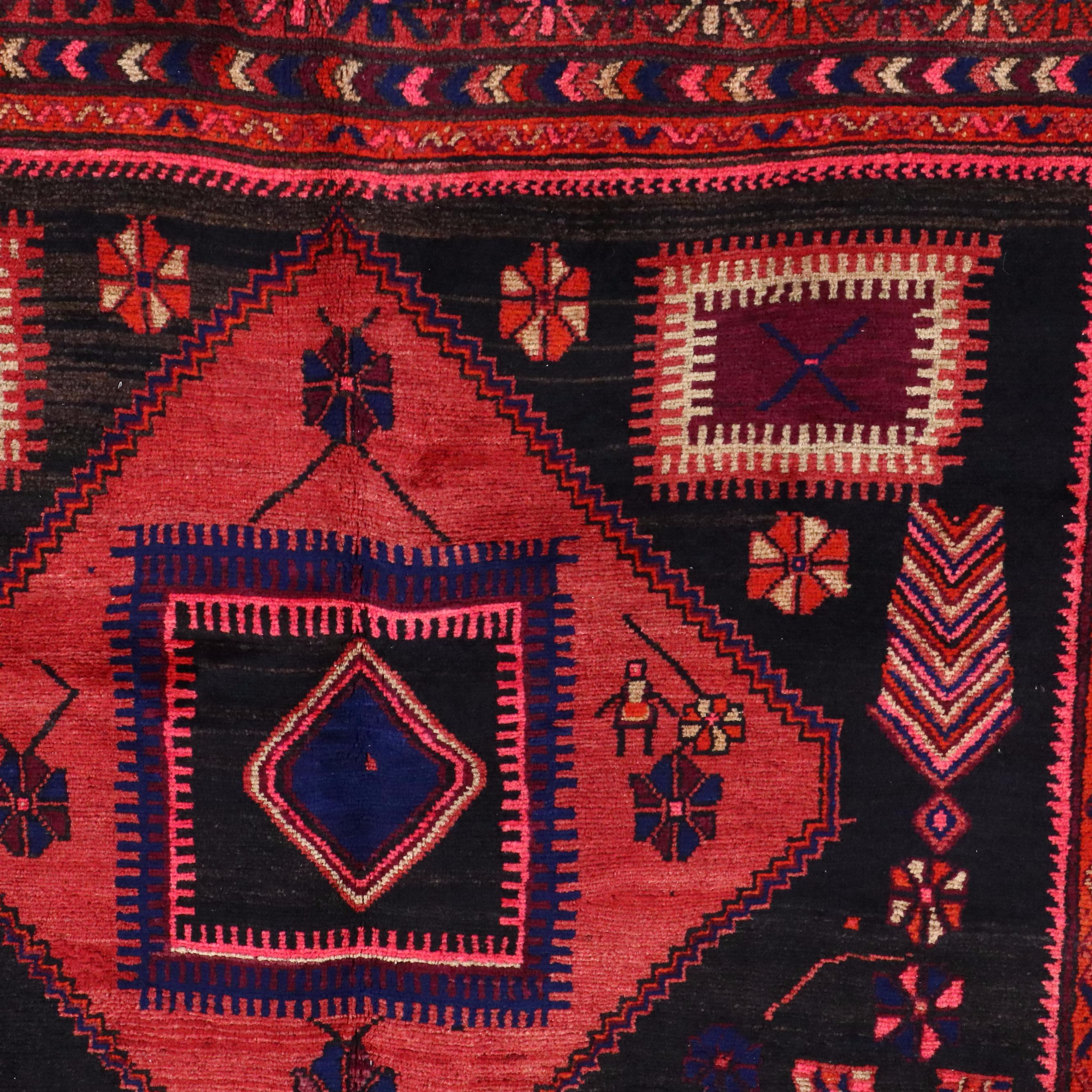 4'10 x 7'9 Hand-Knotted Persian Kurdish Area Rug