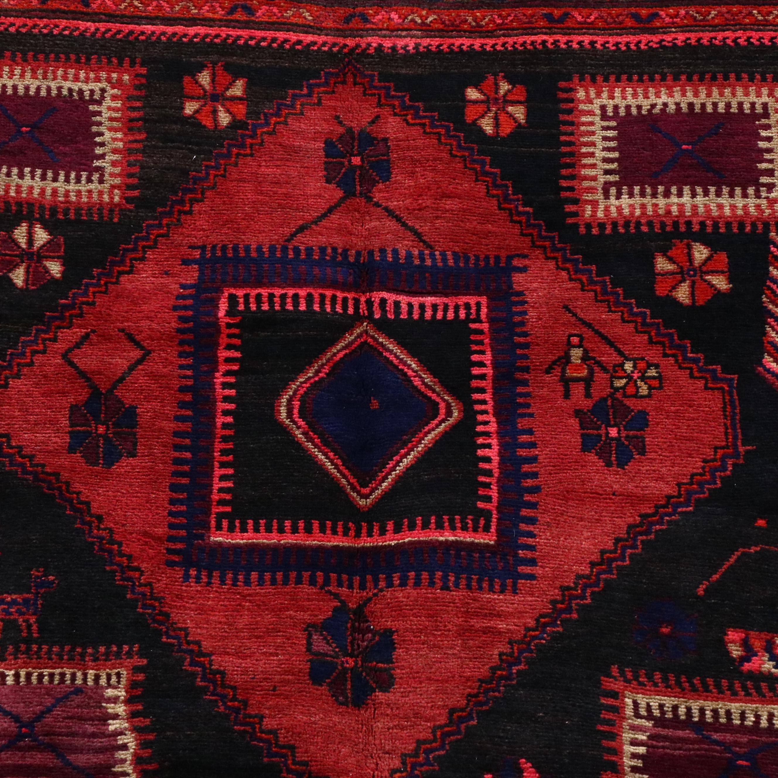 4'10 x 7'9 Hand-Knotted Persian Kurdish Area Rug