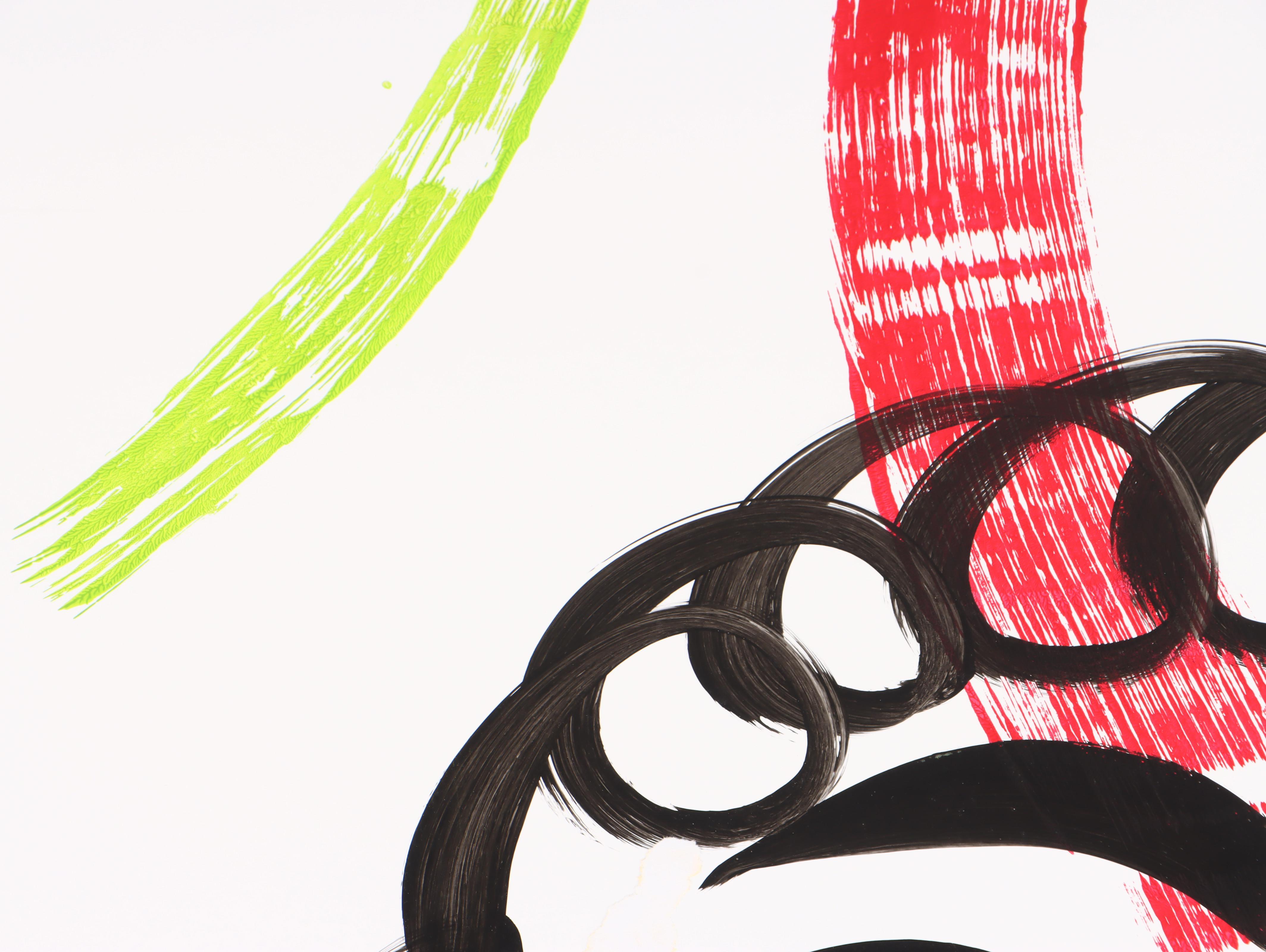 Peter Keil Abstract Acrylic Portrait Painting, Late 20th Century