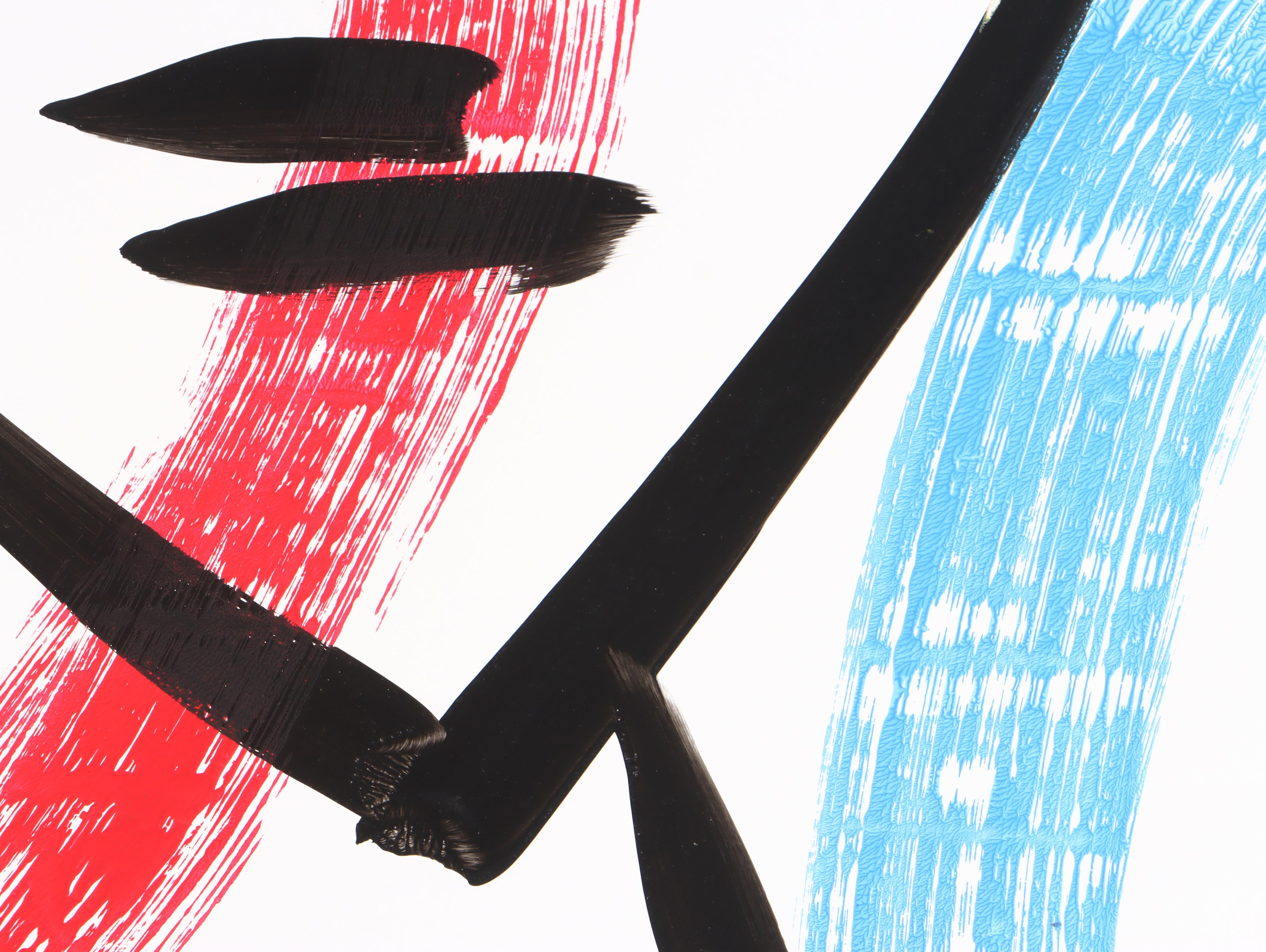 Peter Keil Abstract Acrylic Portrait Painting, Late 20th Century