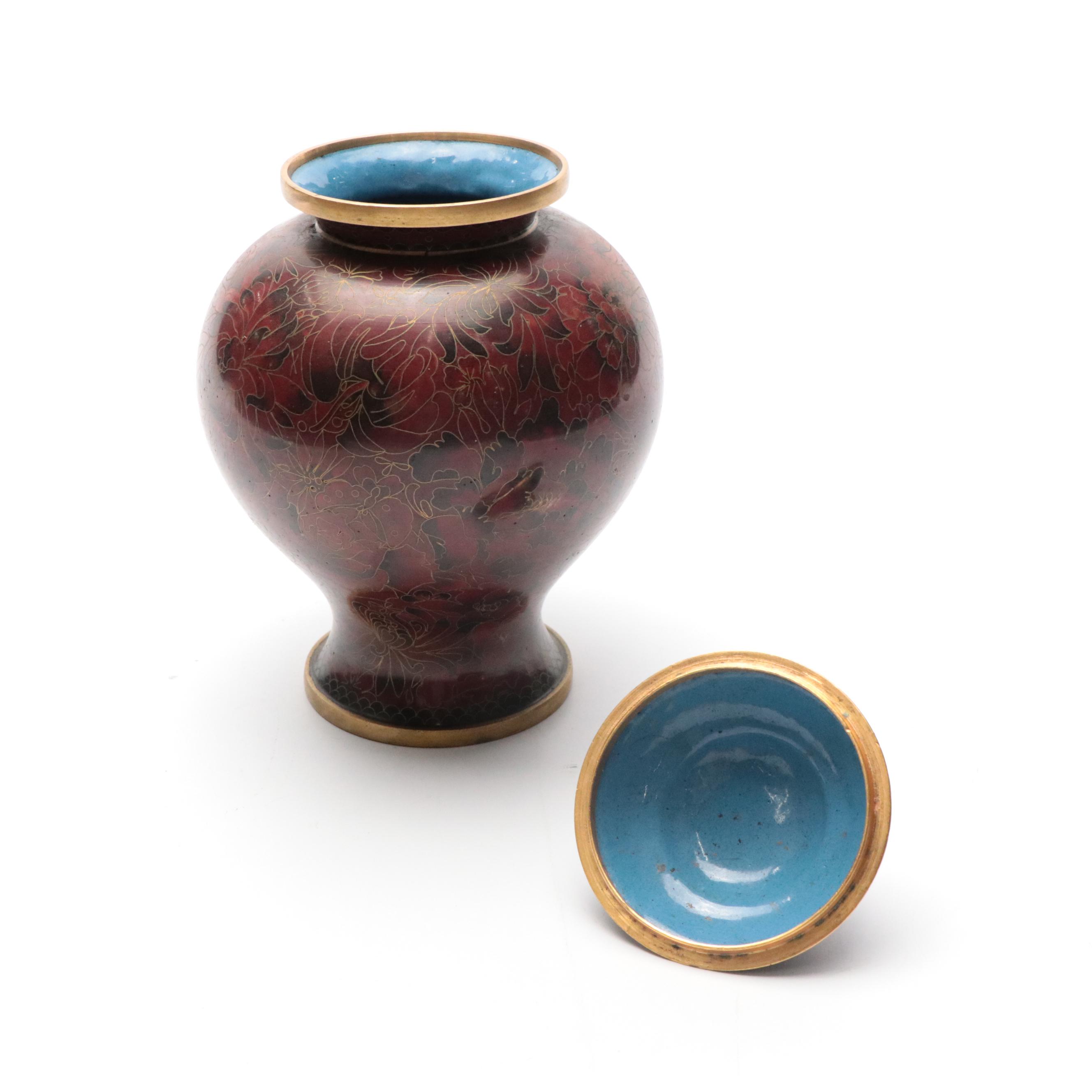 Chinese Cloisonné Enamel on Brass Vases