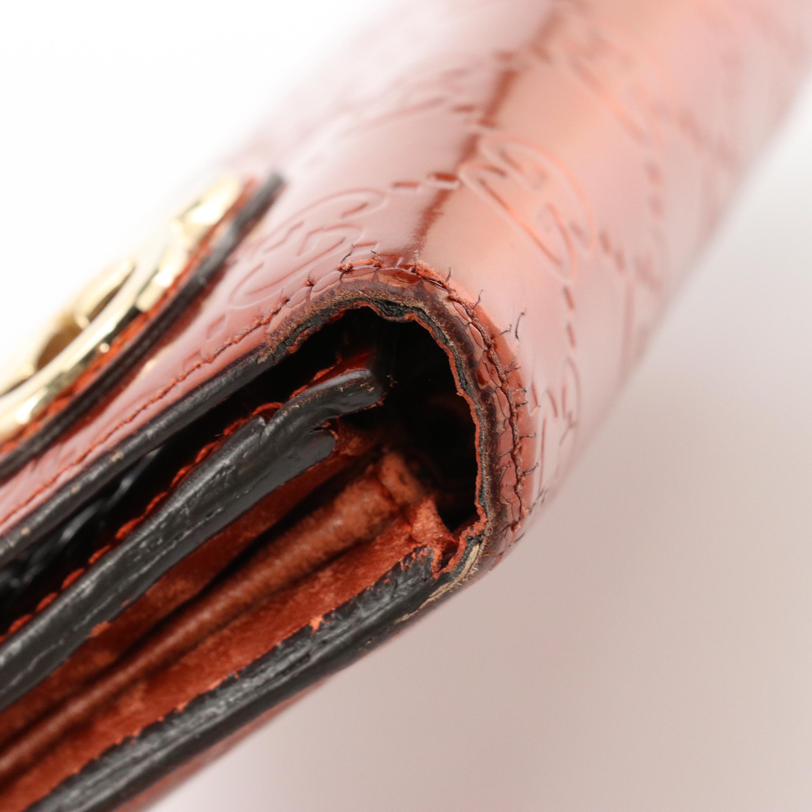 Gucci Shine Guccissima Patent Leather Lovely Heart Continental Wallet with Box