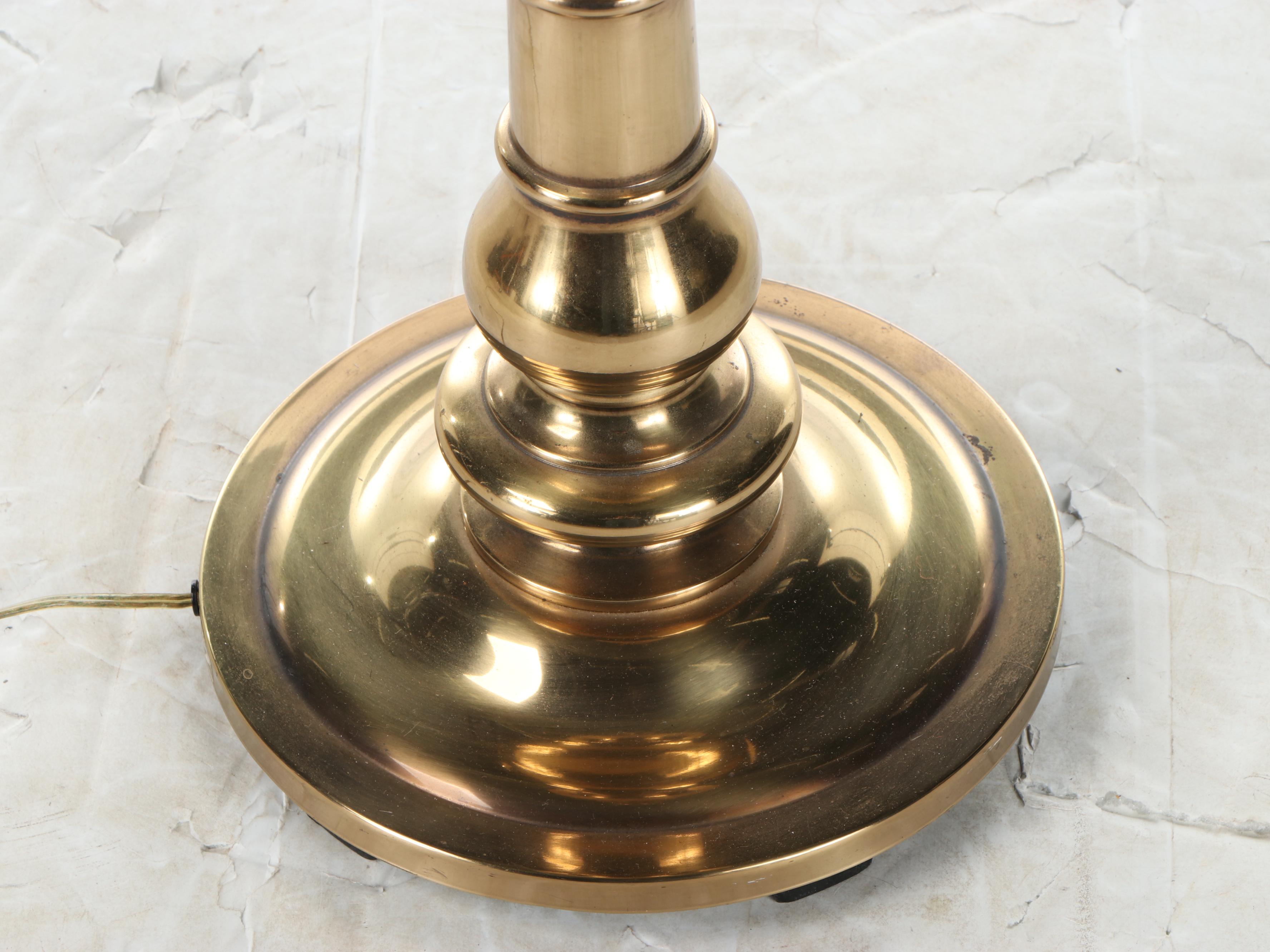 Rembrandt Brass Floor Lamp With  Galleried Glass Table