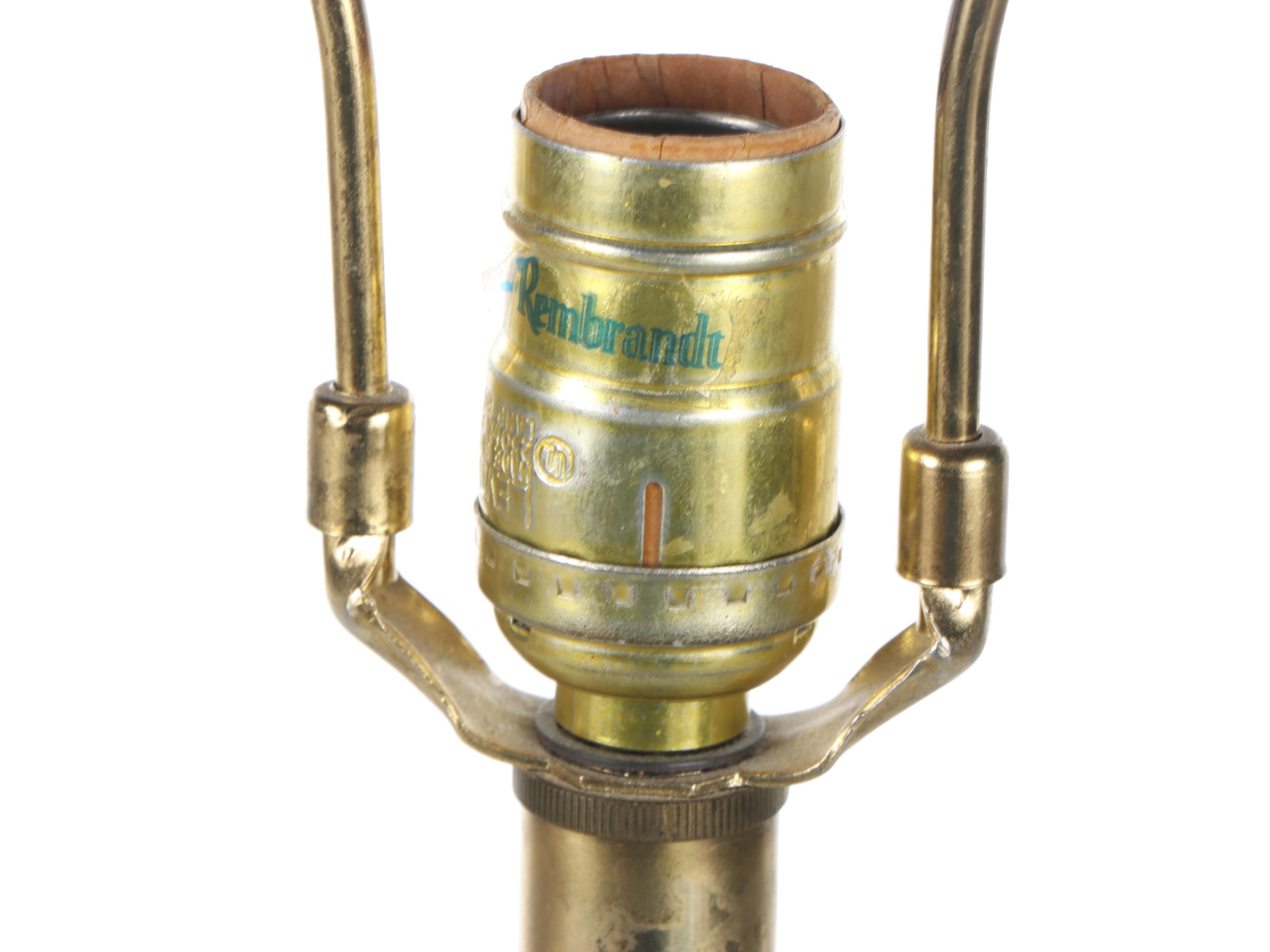 Rembrandt Brass Floor Lamp With  Galleried Glass Table