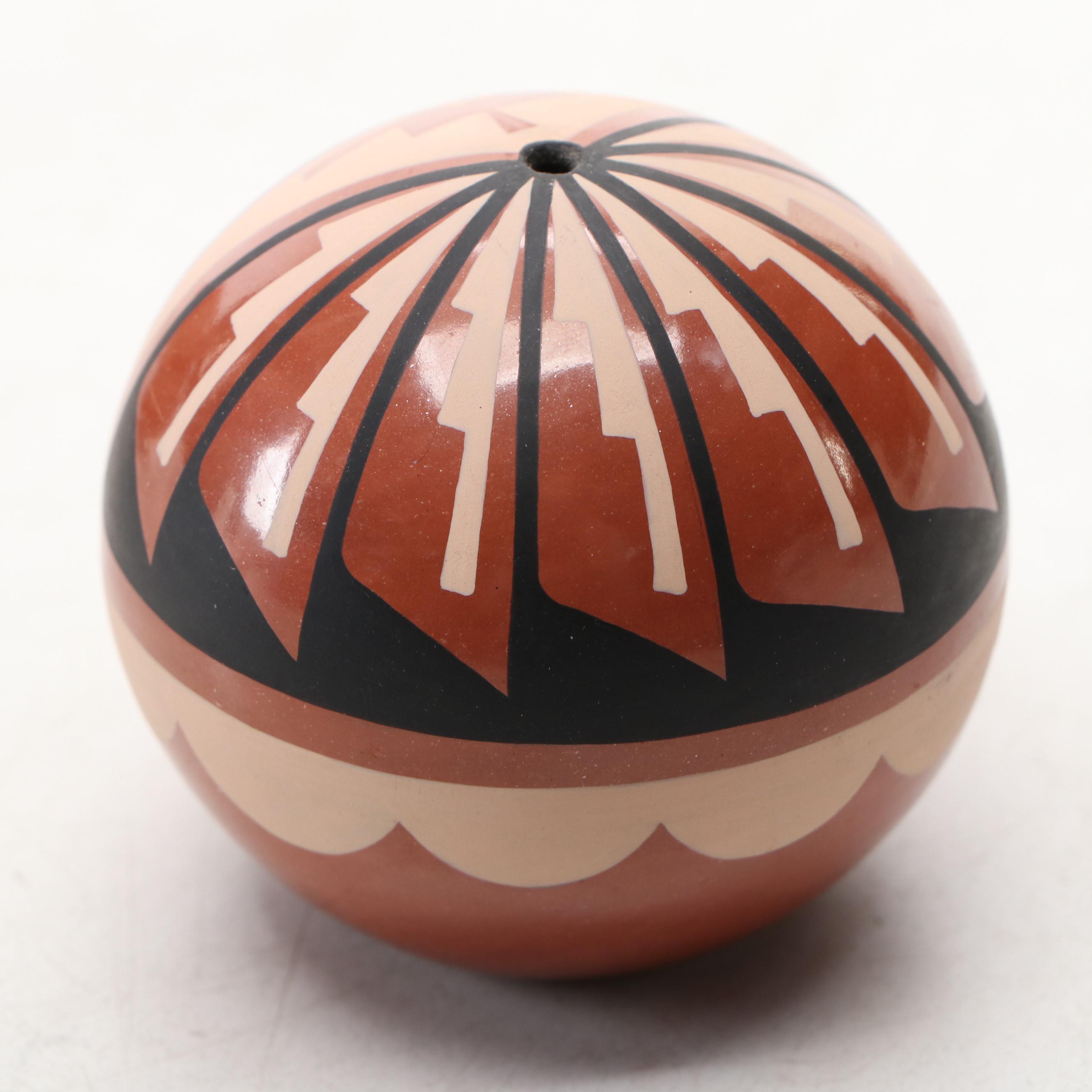 Mary H. Loretta and Natalie Sandia Jemez Pottery Polychrome Seed Pots
