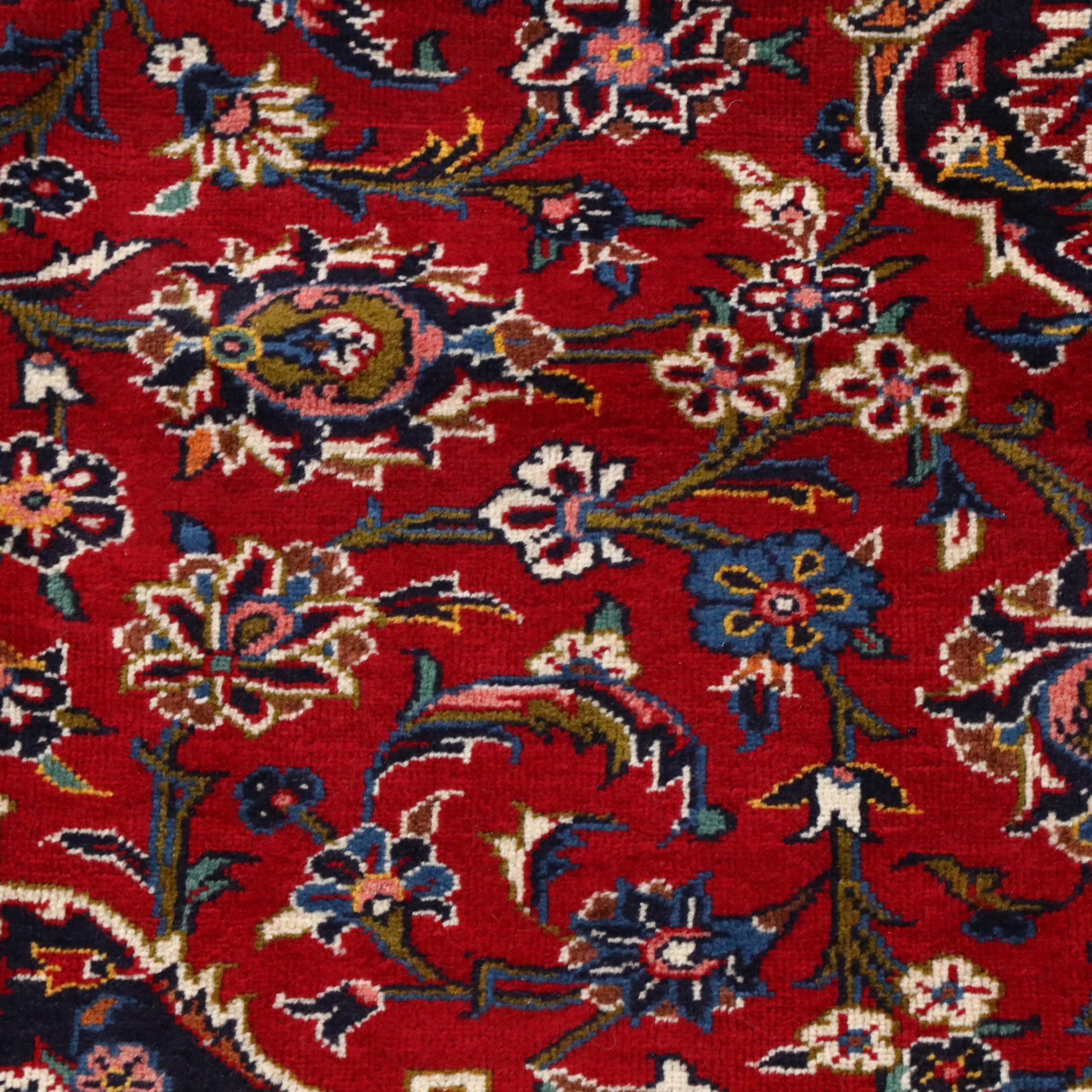 8'1 x 12'3 Hand-Knotted Persian Kashan Area Rug