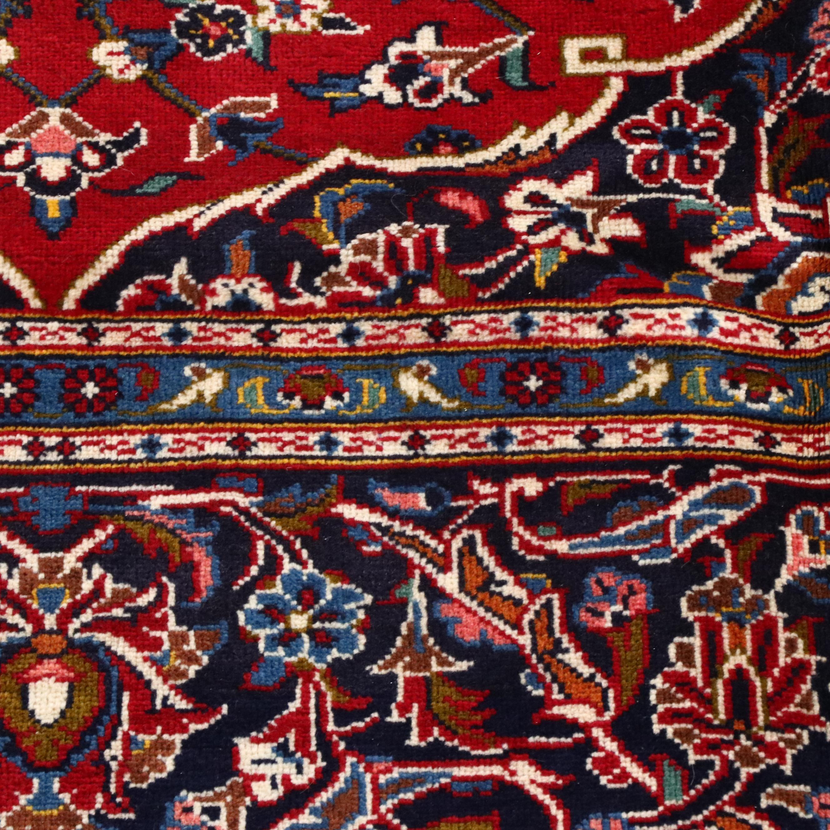 8'1 x 12'3 Hand-Knotted Persian Kashan Area Rug