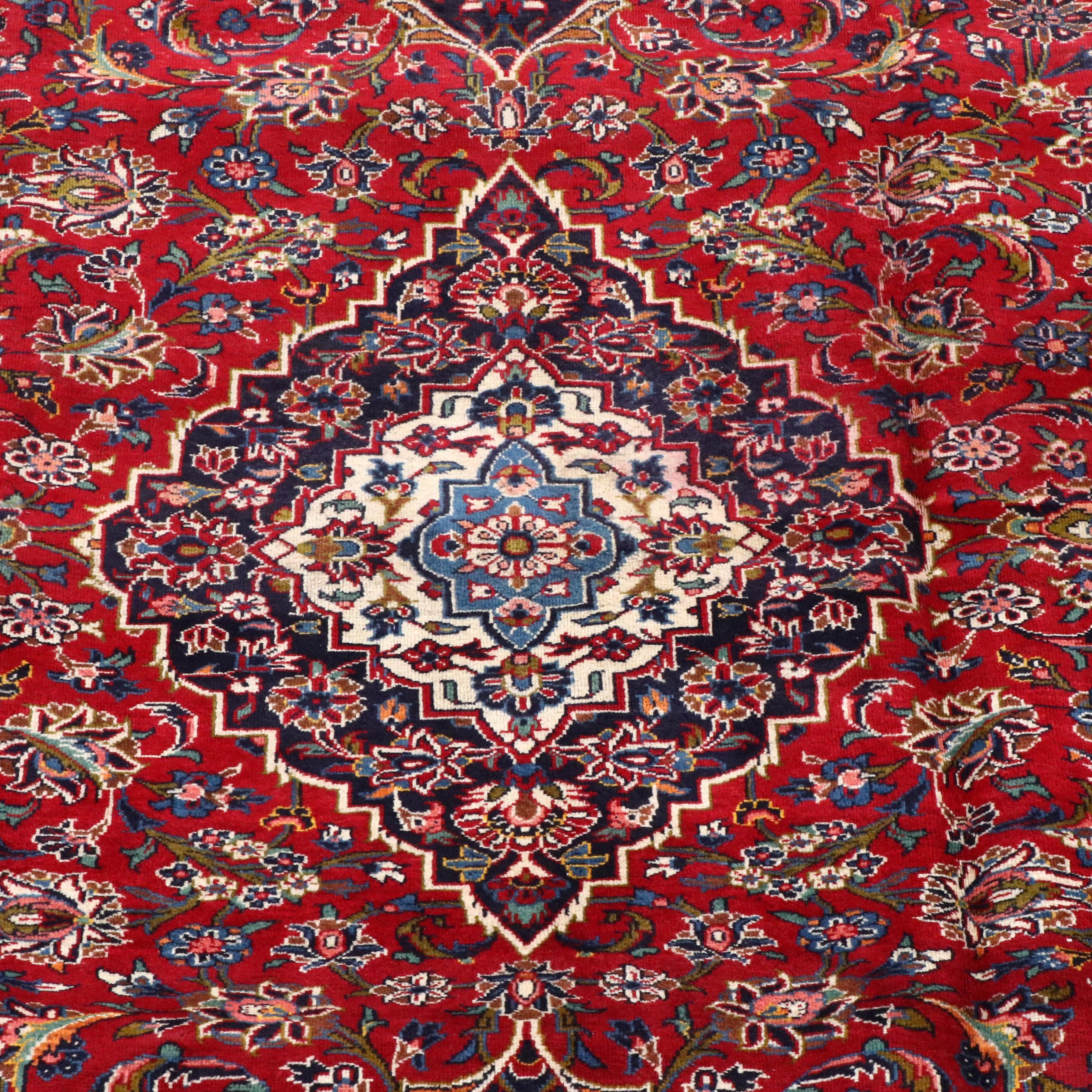 8'1 x 12'3 Hand-Knotted Persian Kashan Area Rug