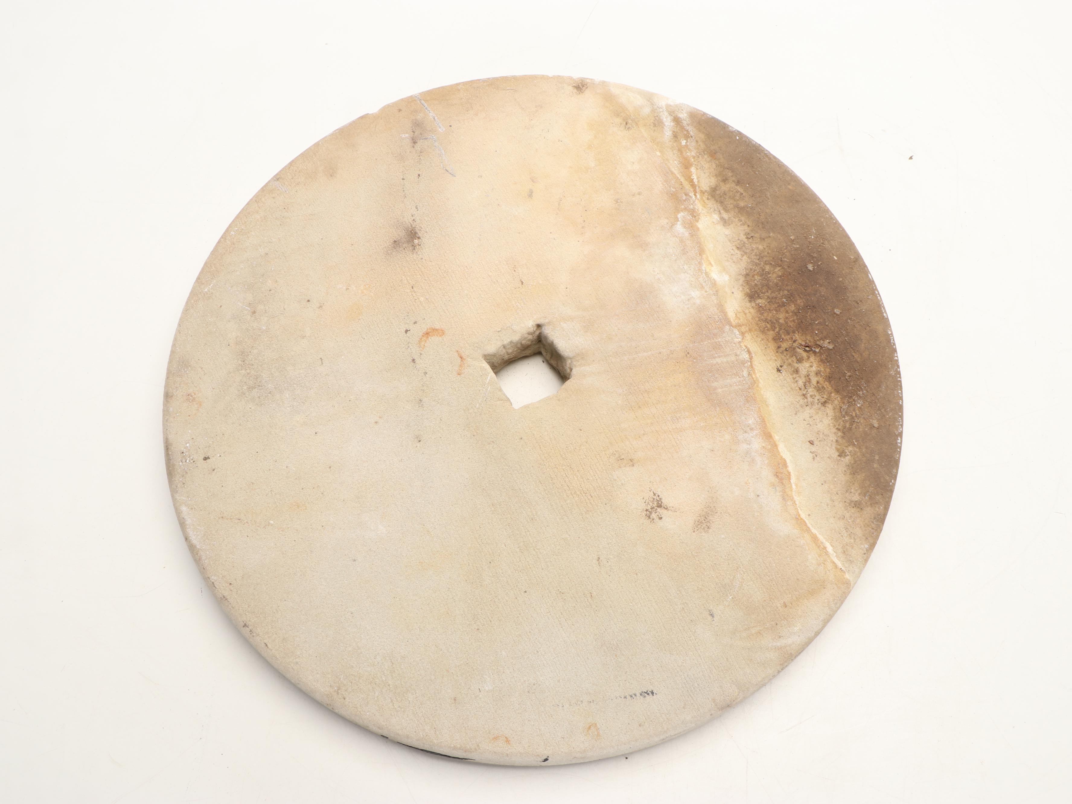 Large Salvaged Grinding Stone Wheel