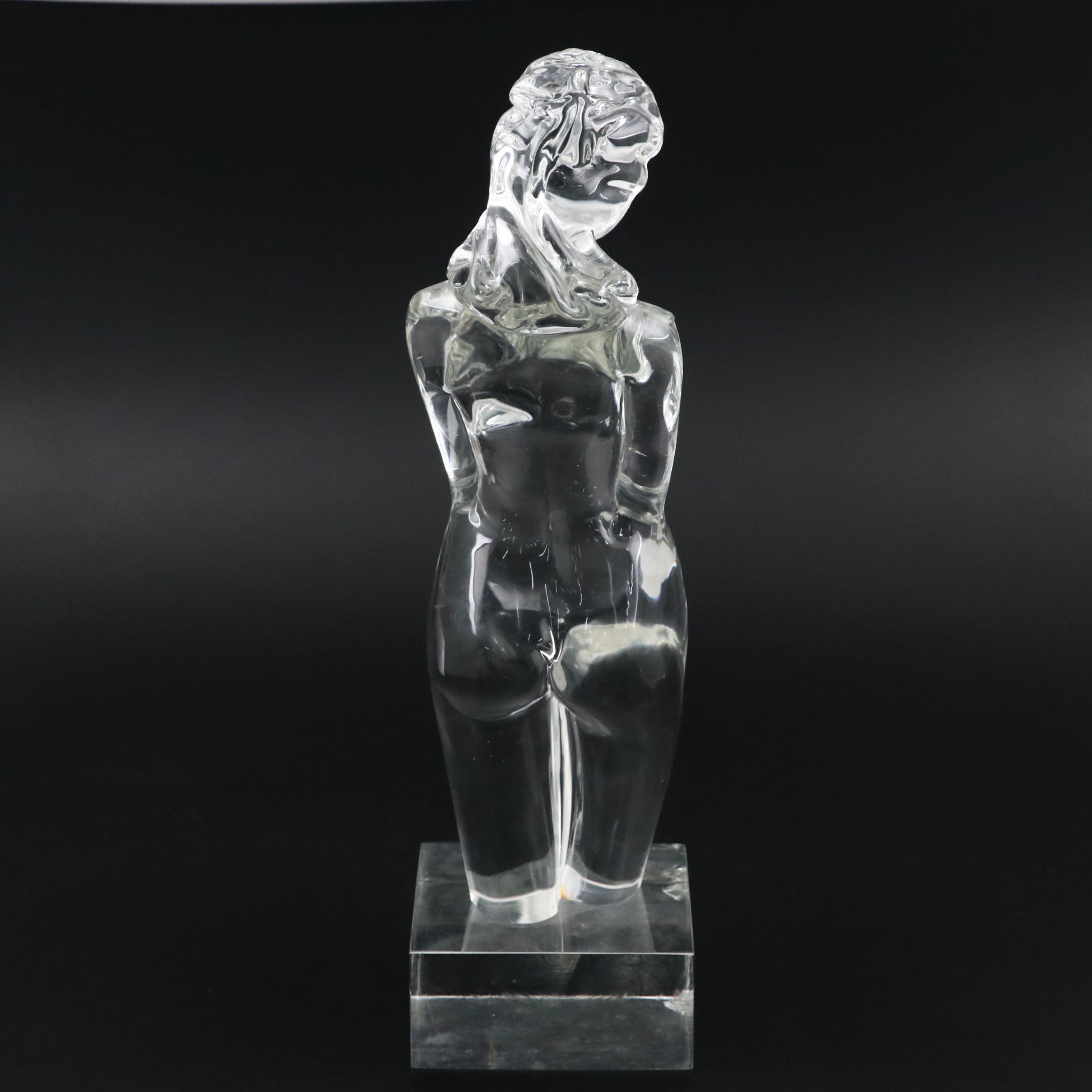Lucite Sculpture of Female Nude