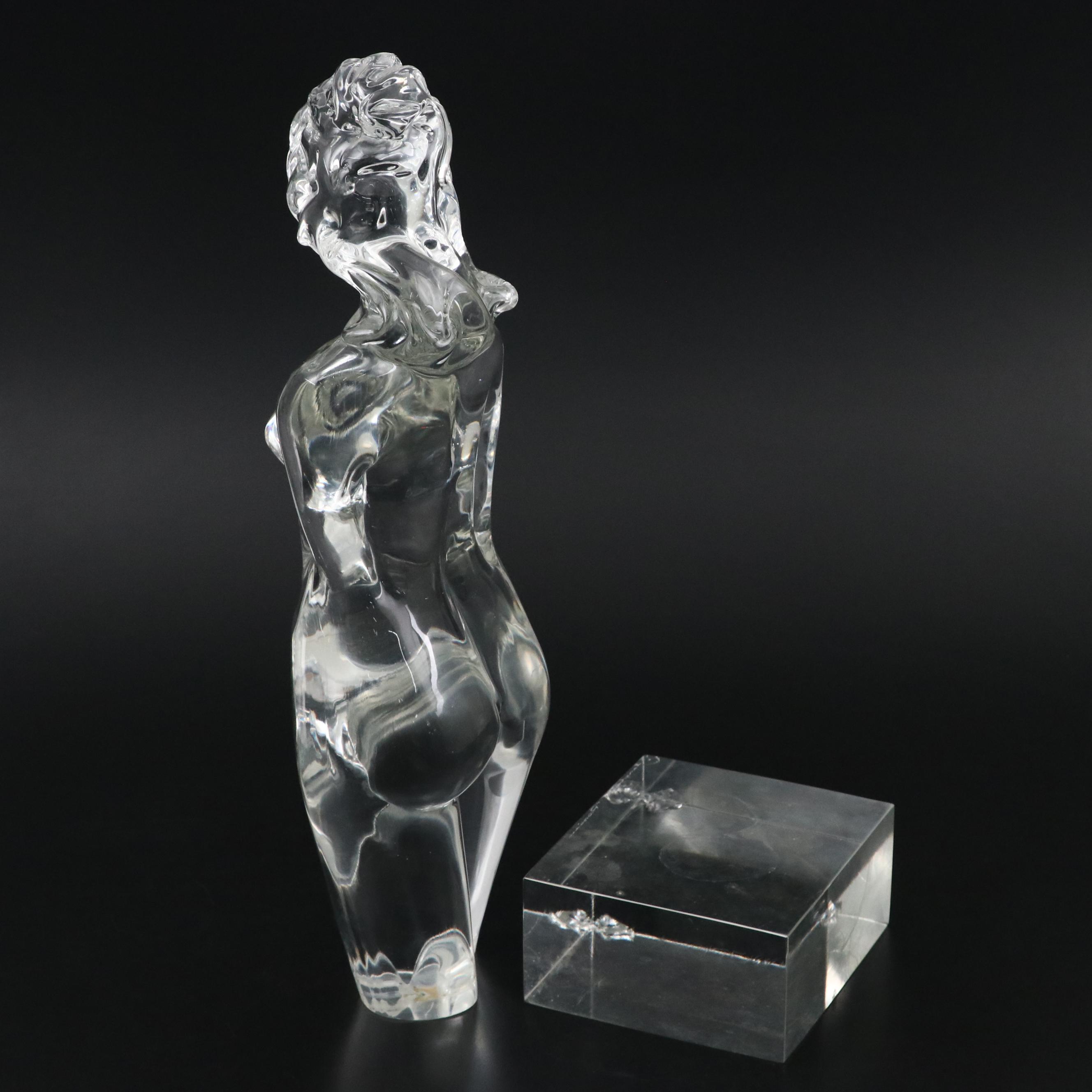 Lucite Sculpture of Female Nude