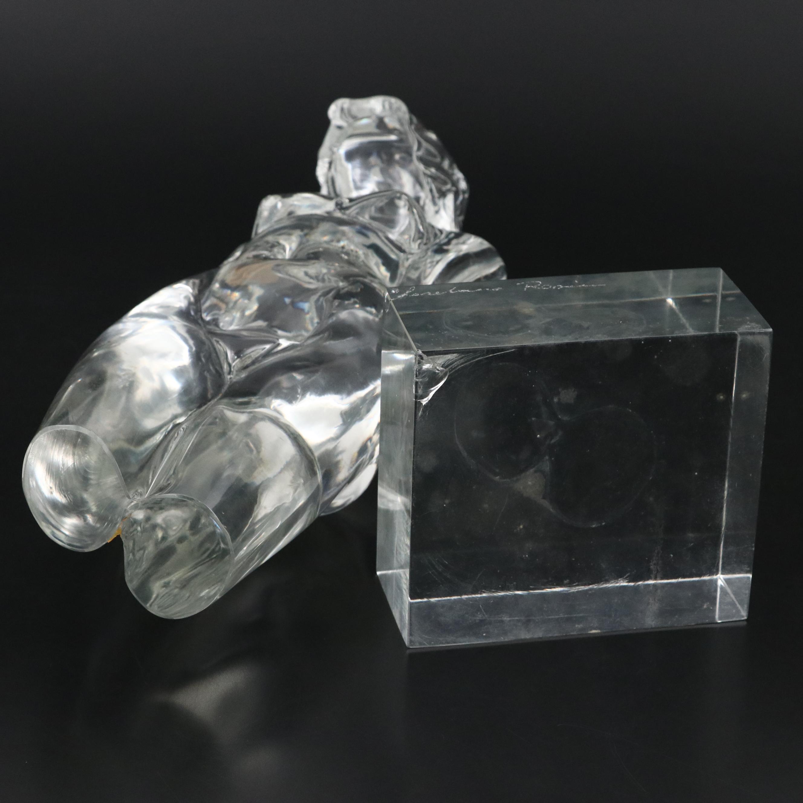 Lucite Sculpture of Female Nude