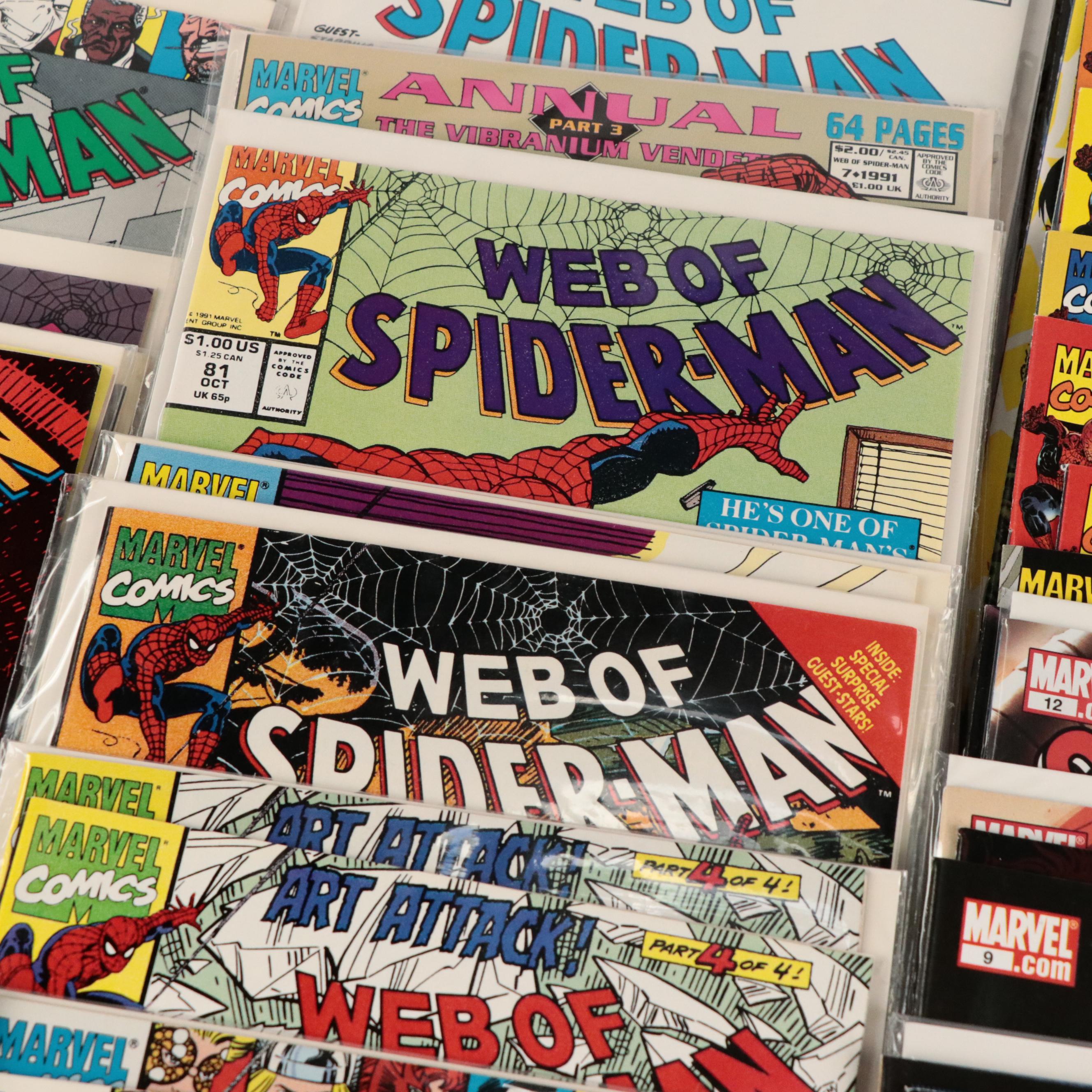 "Web of Spider-Man" Vol. 1 #50 and Other Modern Age Marvel Comic Books