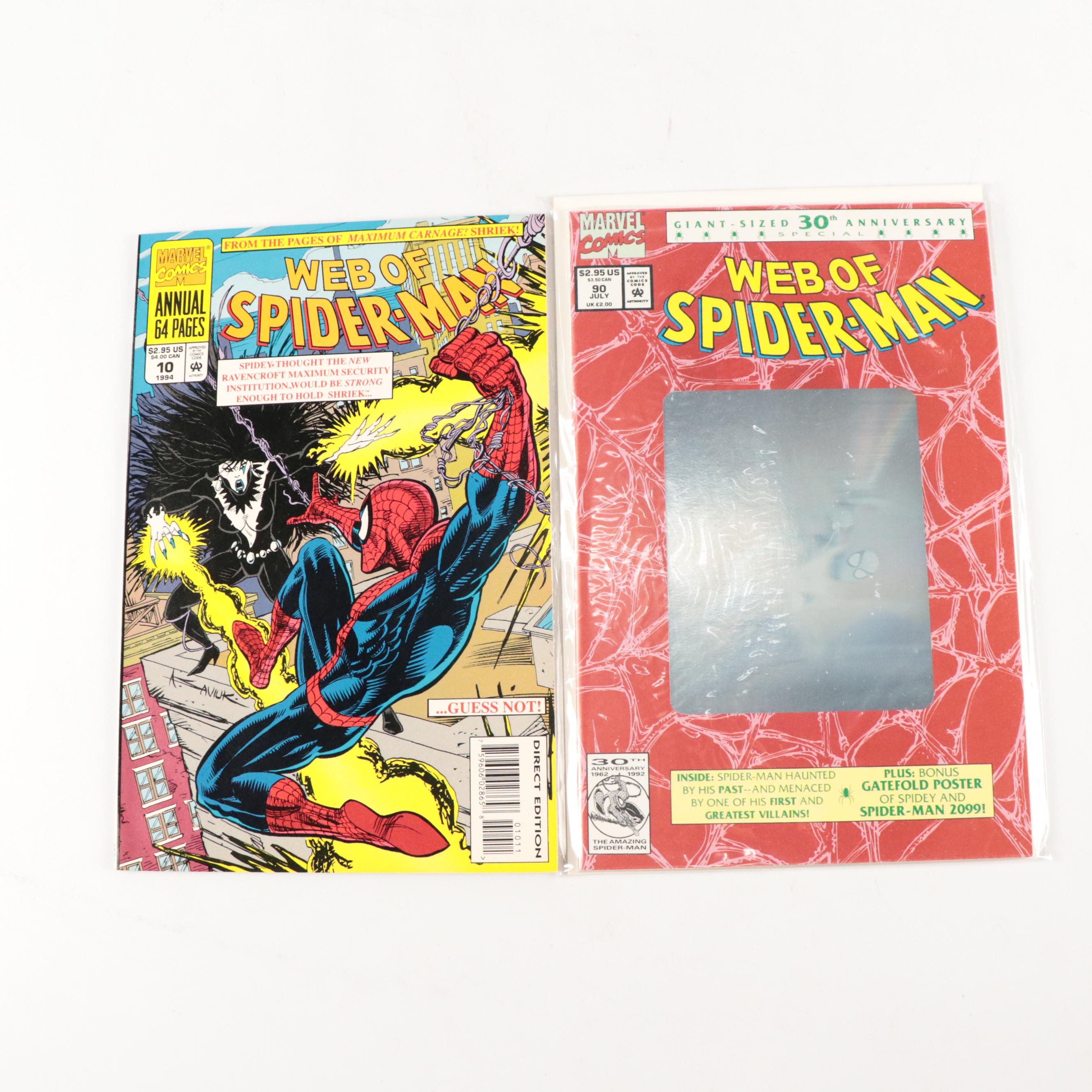 "Web of Spider-Man" Vol. 1 #50 and Other Modern Age Marvel Comic Books