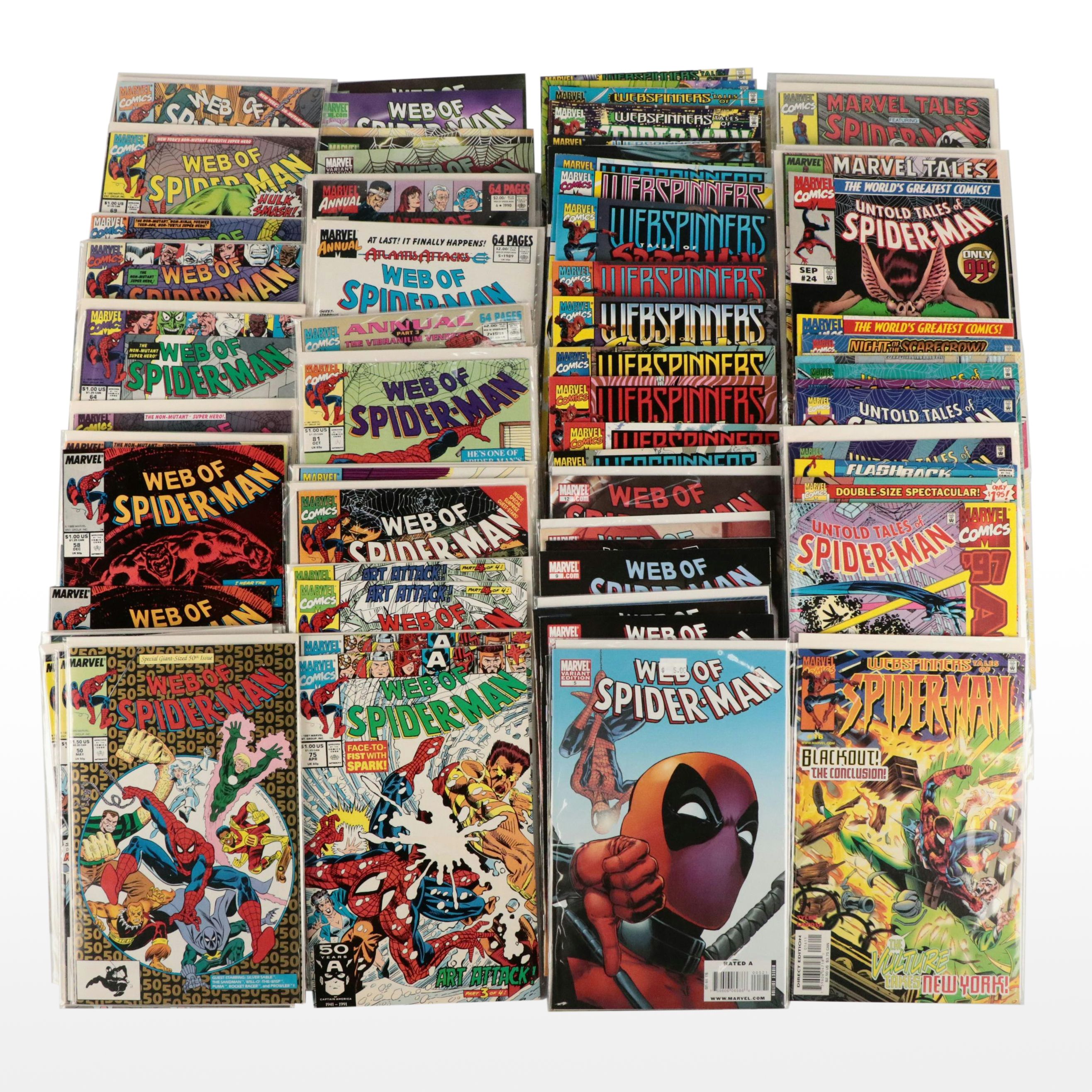 "Web of Spider-Man" Vol. 1 #50 and Other Modern Age Marvel Comic Books