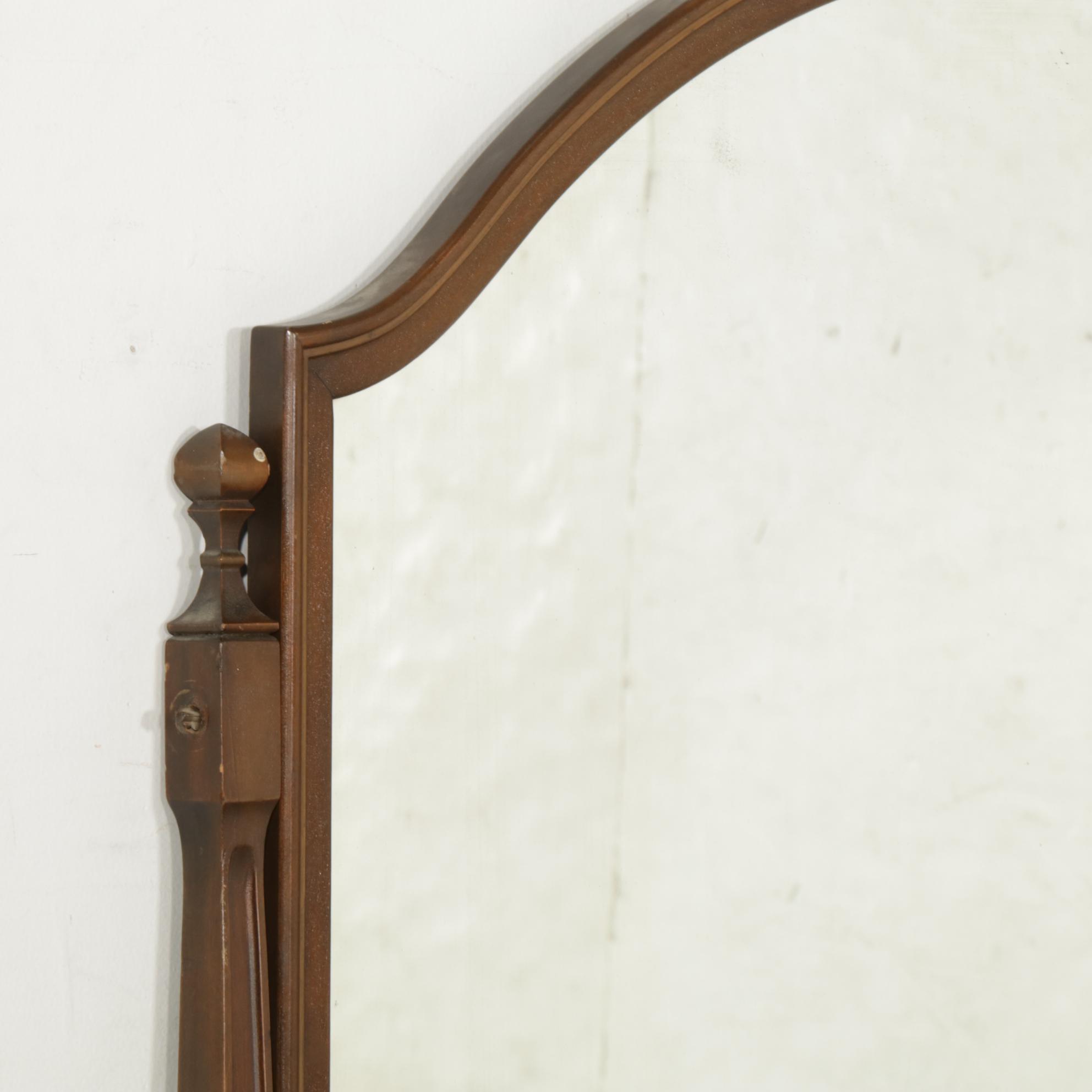 Mahogany Dresser and Mirror with Painted Medallion, Early 20th Century
