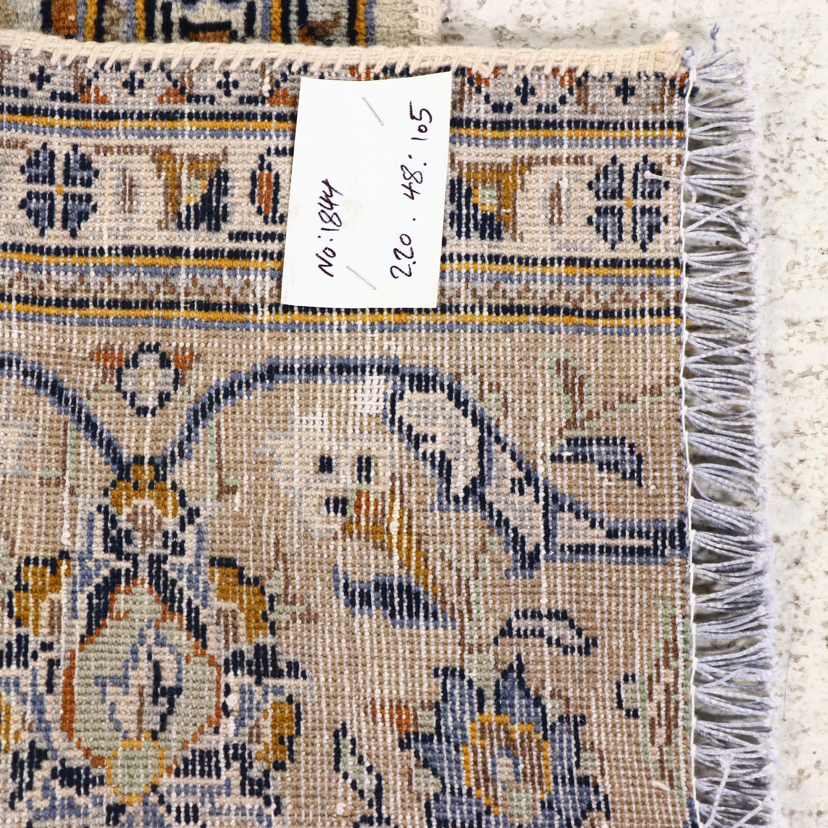 1'8 x 7'5 Hand-Knotted Persian Carpet Runner Remnant