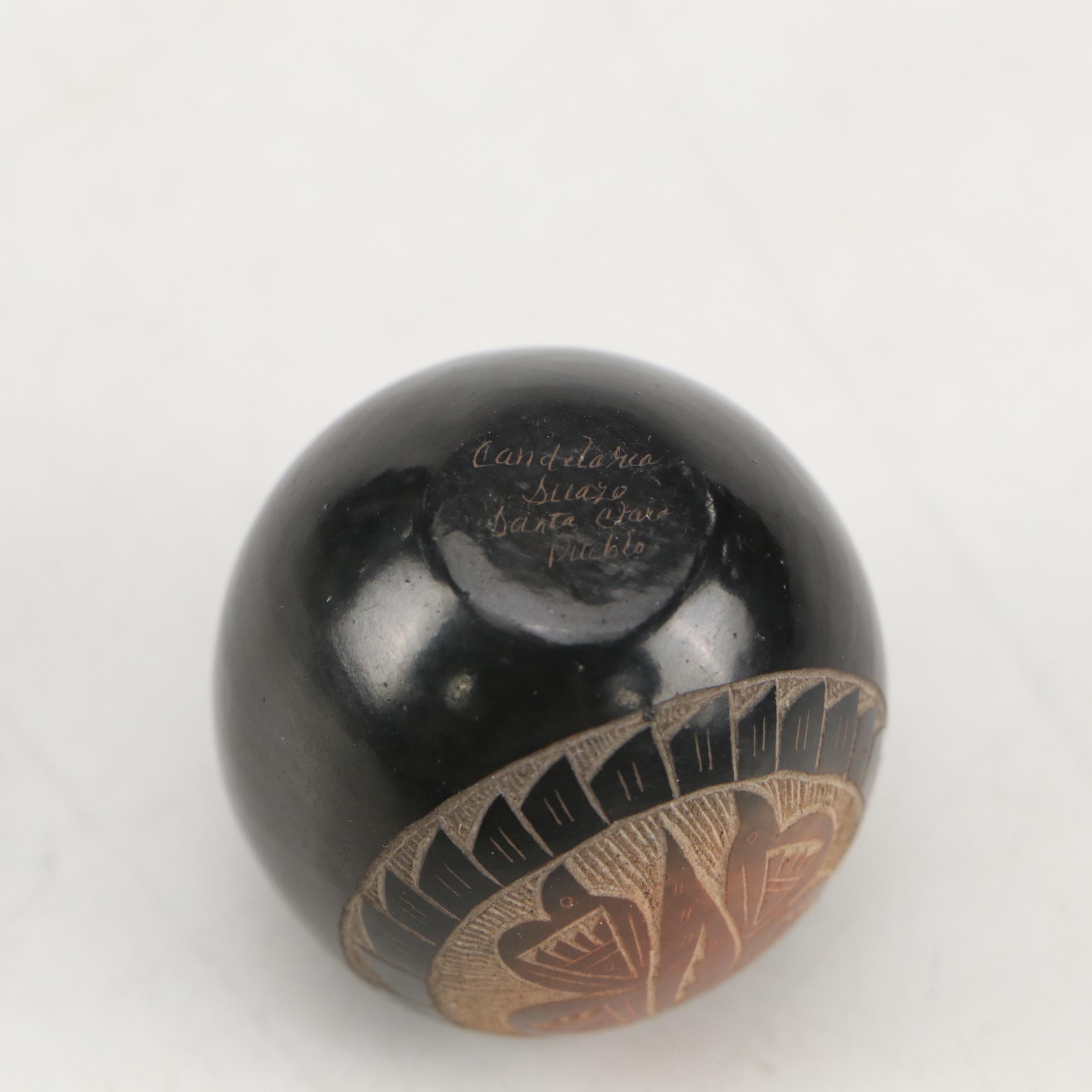Candelaria Suazo Santa Clara Pueblo Pottery Miniature Pot