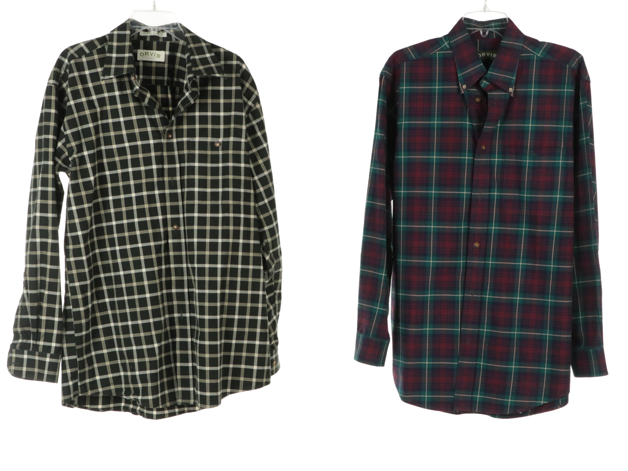 Men's Orvis Plaid Button-Down Shirts, Fleece/Flannel Lined Shirts, and Pullovers
