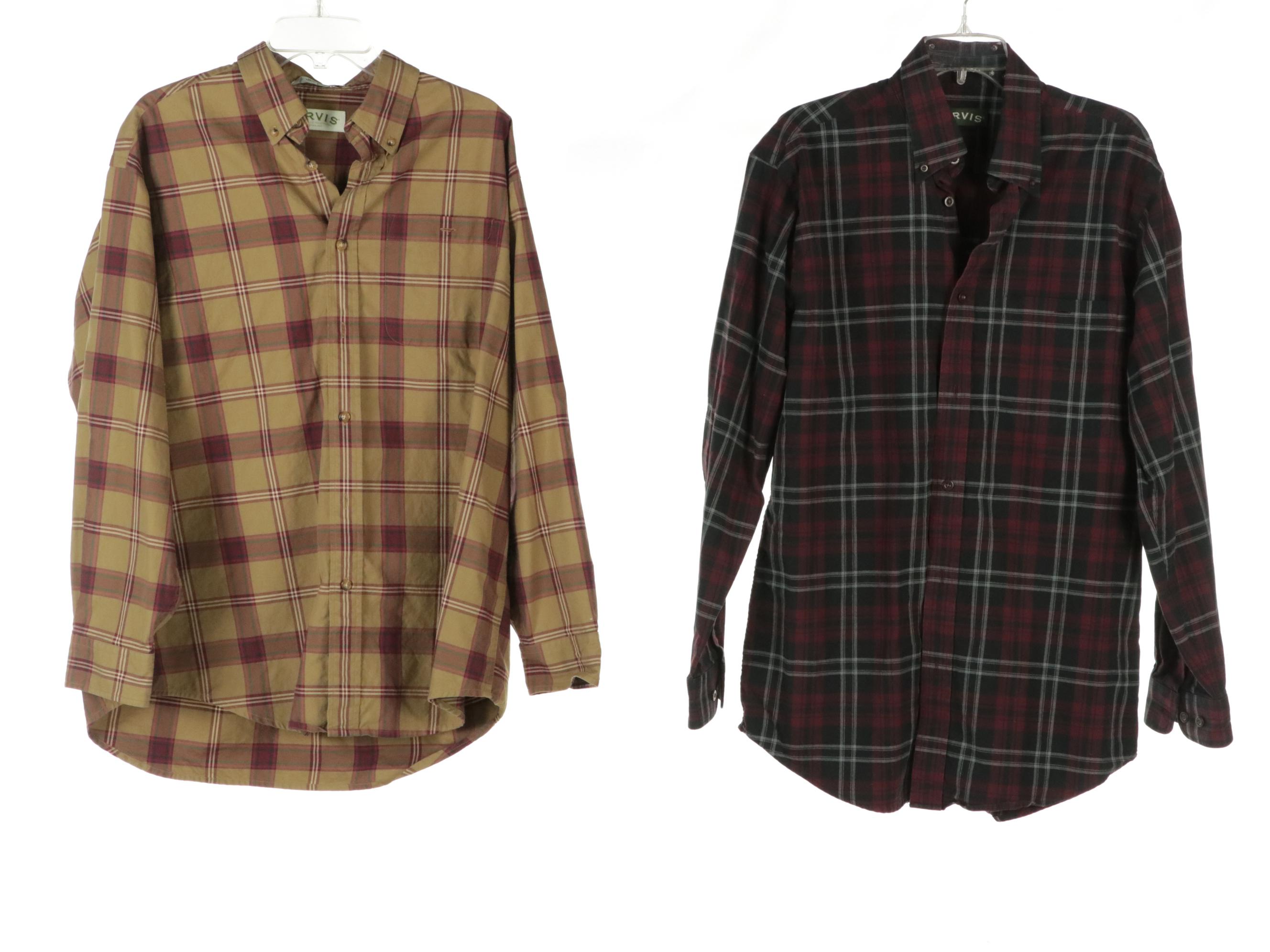 Men's Orvis Plaid Button-Down Shirts, Fleece/Flannel Lined Shirts, and Pullovers