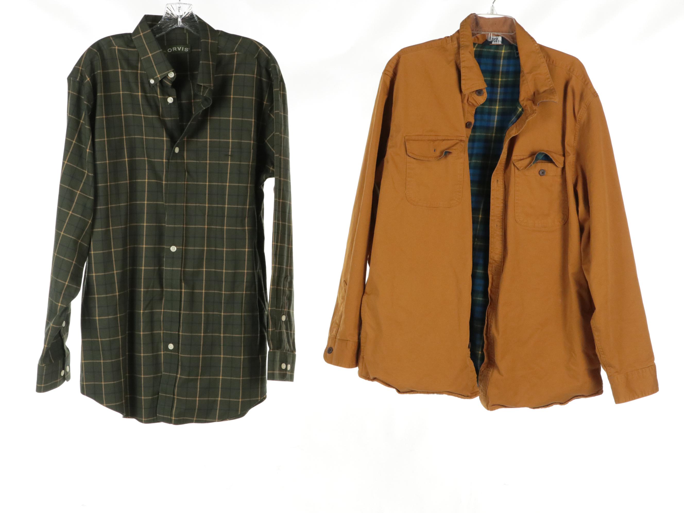 Men's Orvis Plaid Button-Down Shirts, Fleece/Flannel Lined Shirts, and Pullovers