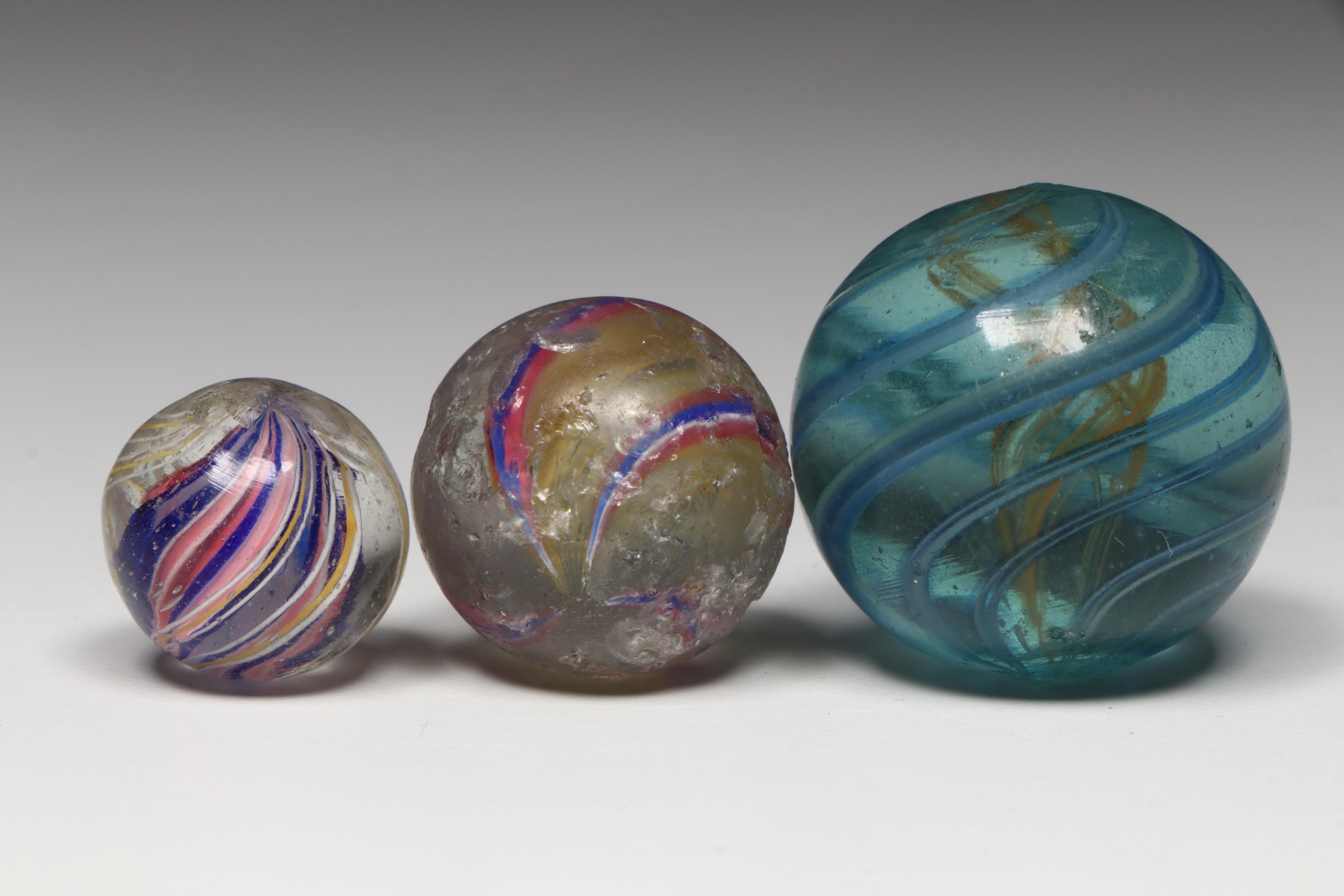 Latticino Core, Tornado Core, Ribbon Core and More Handmade German Glass Marbles