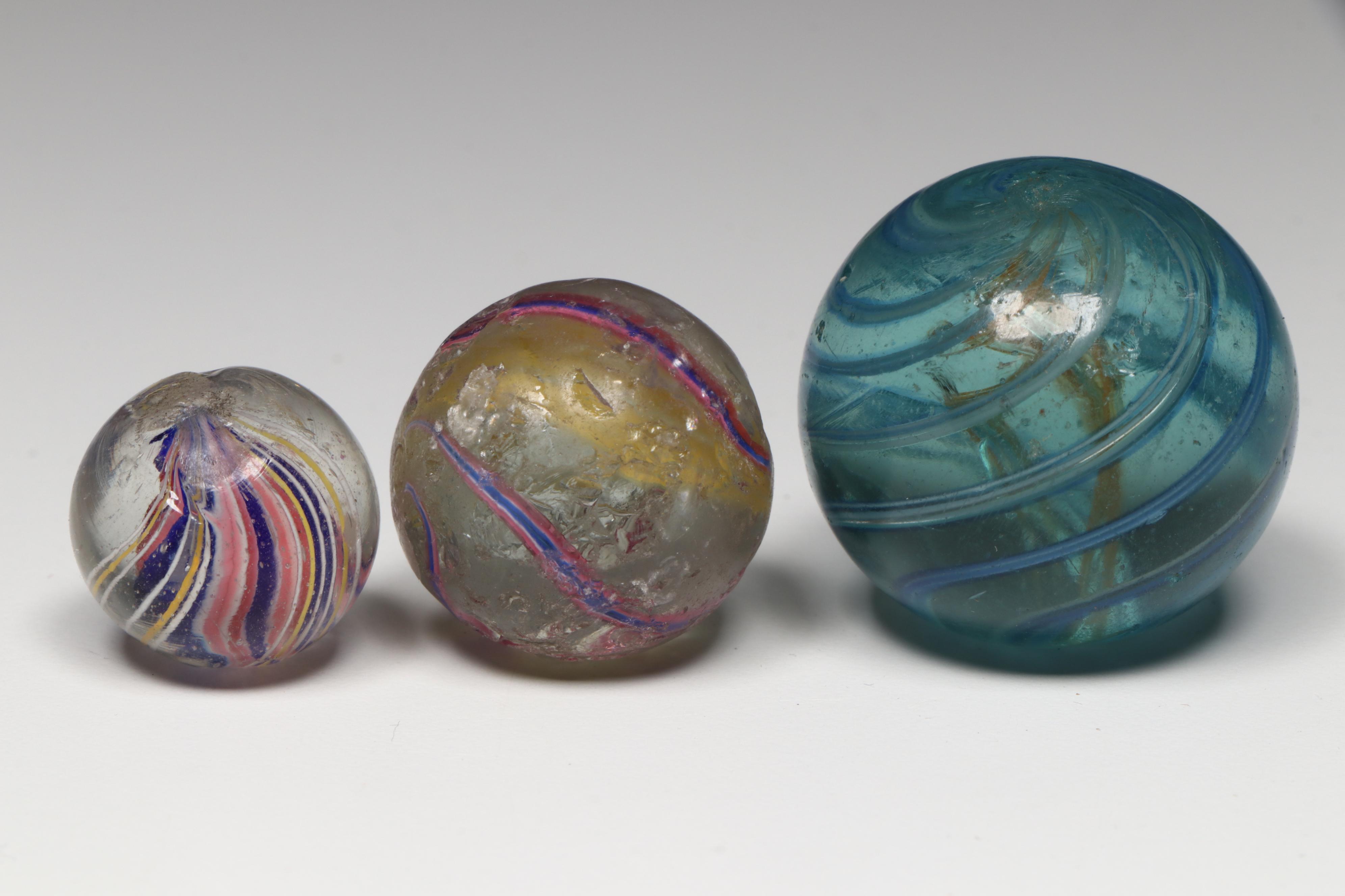 Latticino Core, Tornado Core, Ribbon Core and More Handmade German Glass Marbles