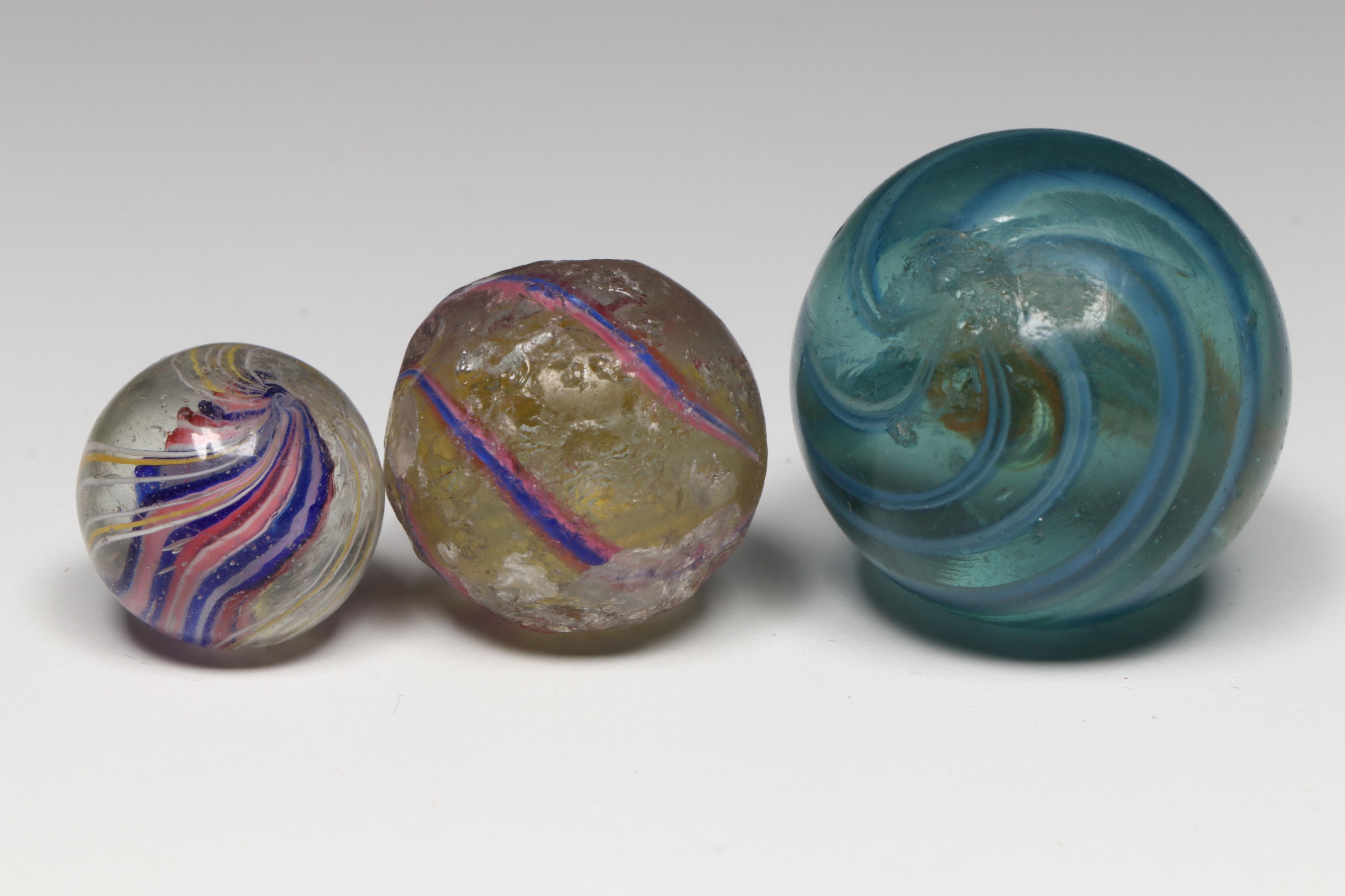 Latticino Core, Tornado Core, Ribbon Core and More Handmade German Glass Marbles
