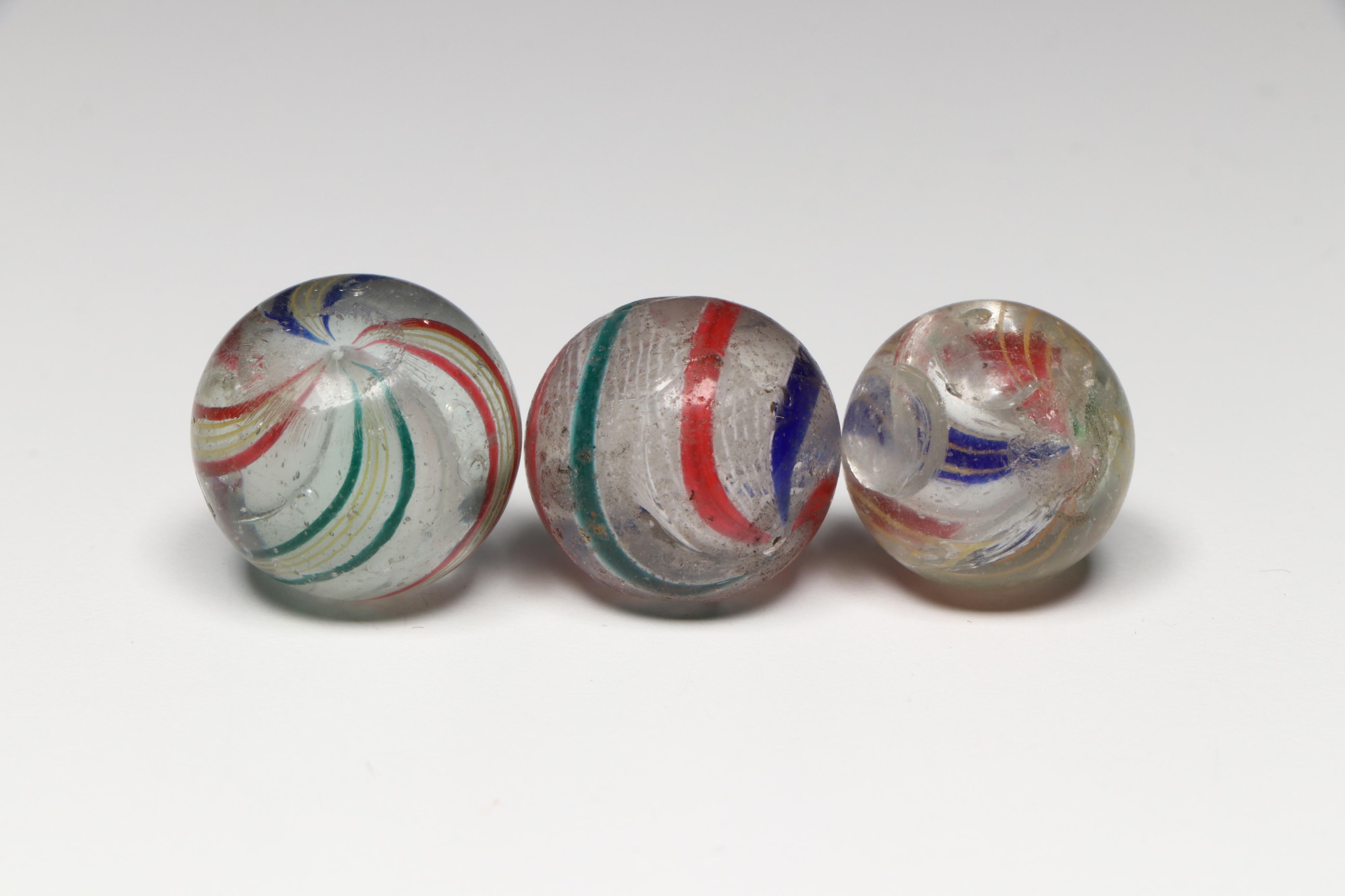 Latticino Core, Tornado Core, Ribbon Core and More Handmade German Glass Marbles