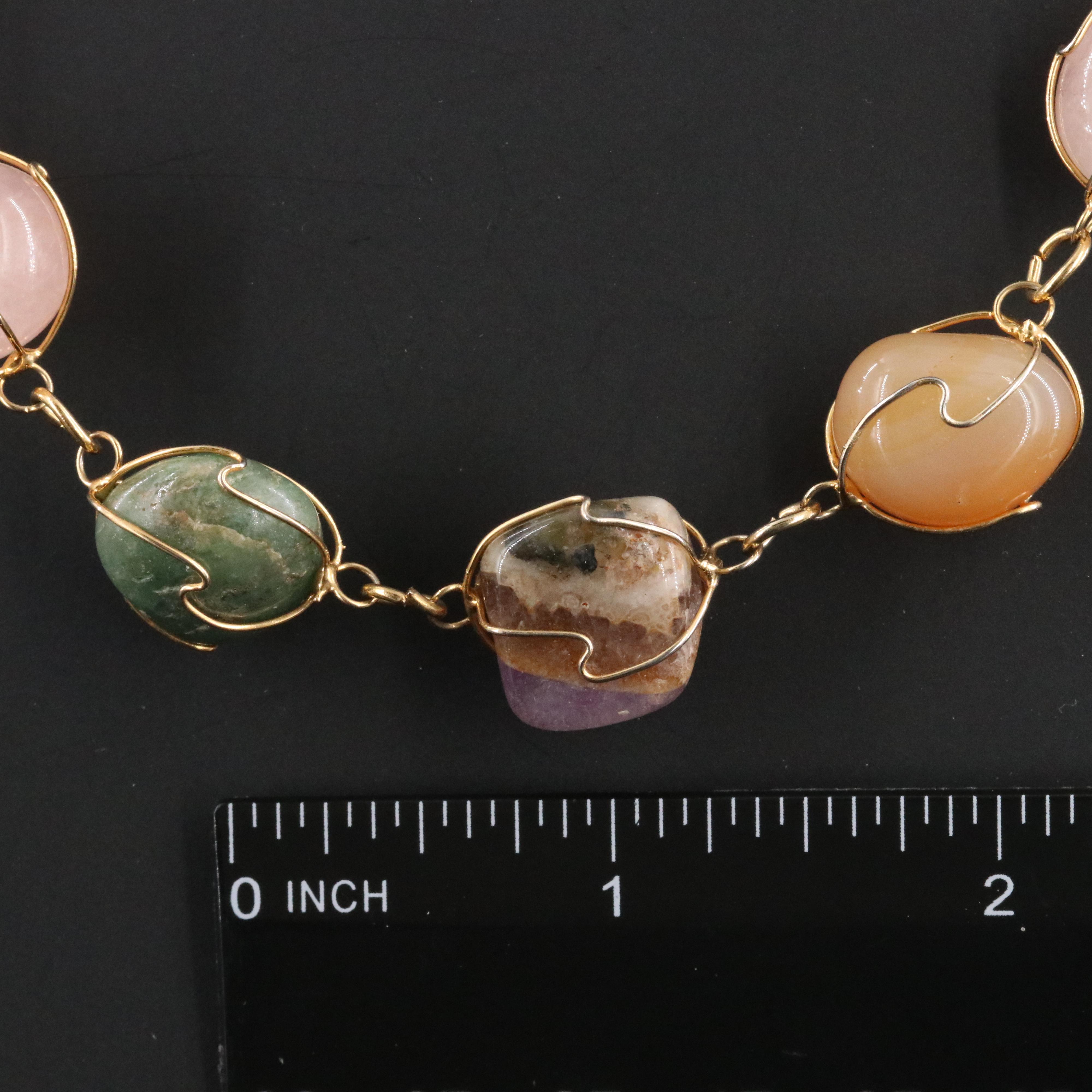 Gemstone Necklaces Featuring Sterling, Malachite and Amethyst