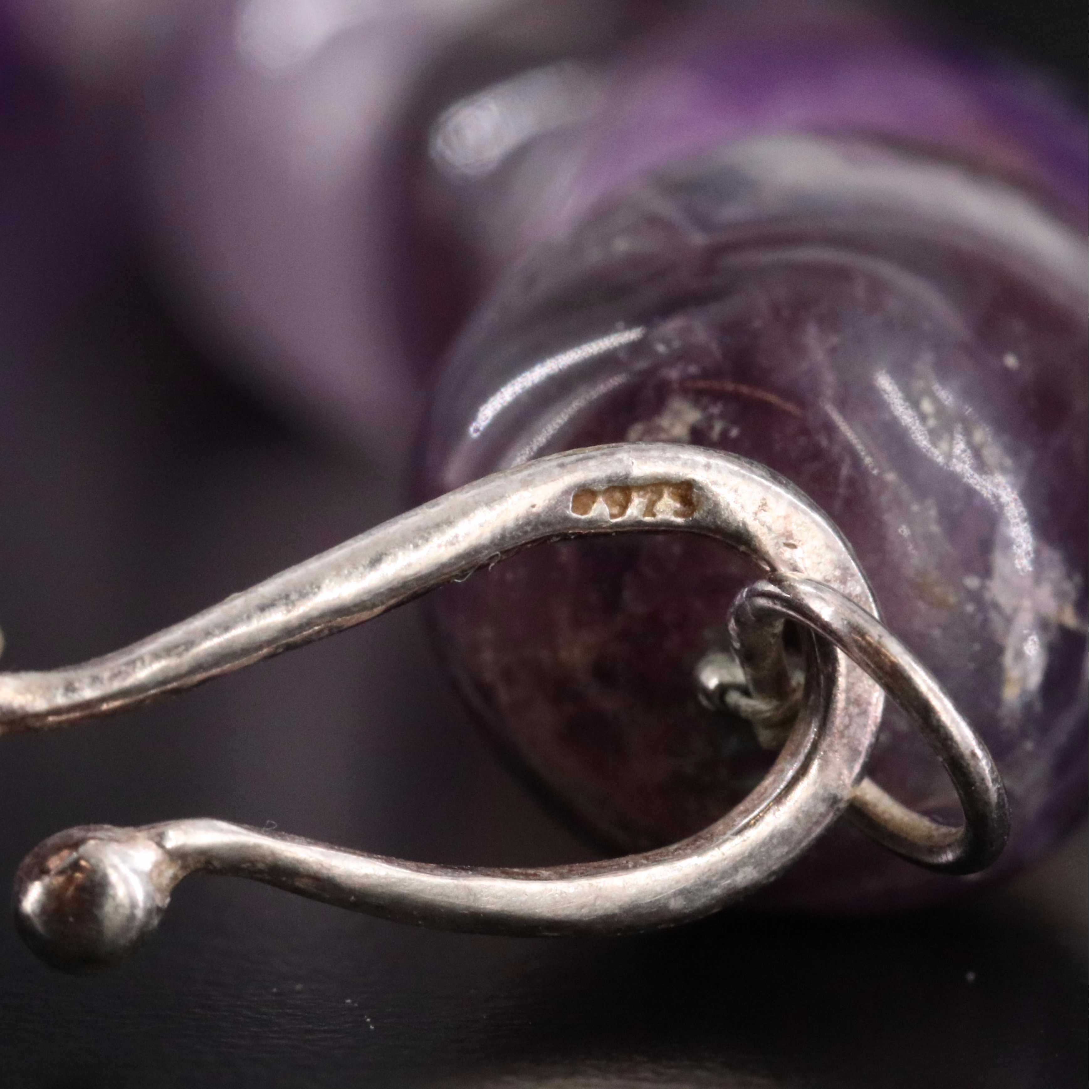 Gemstone Necklaces Featuring Sterling, Malachite and Amethyst