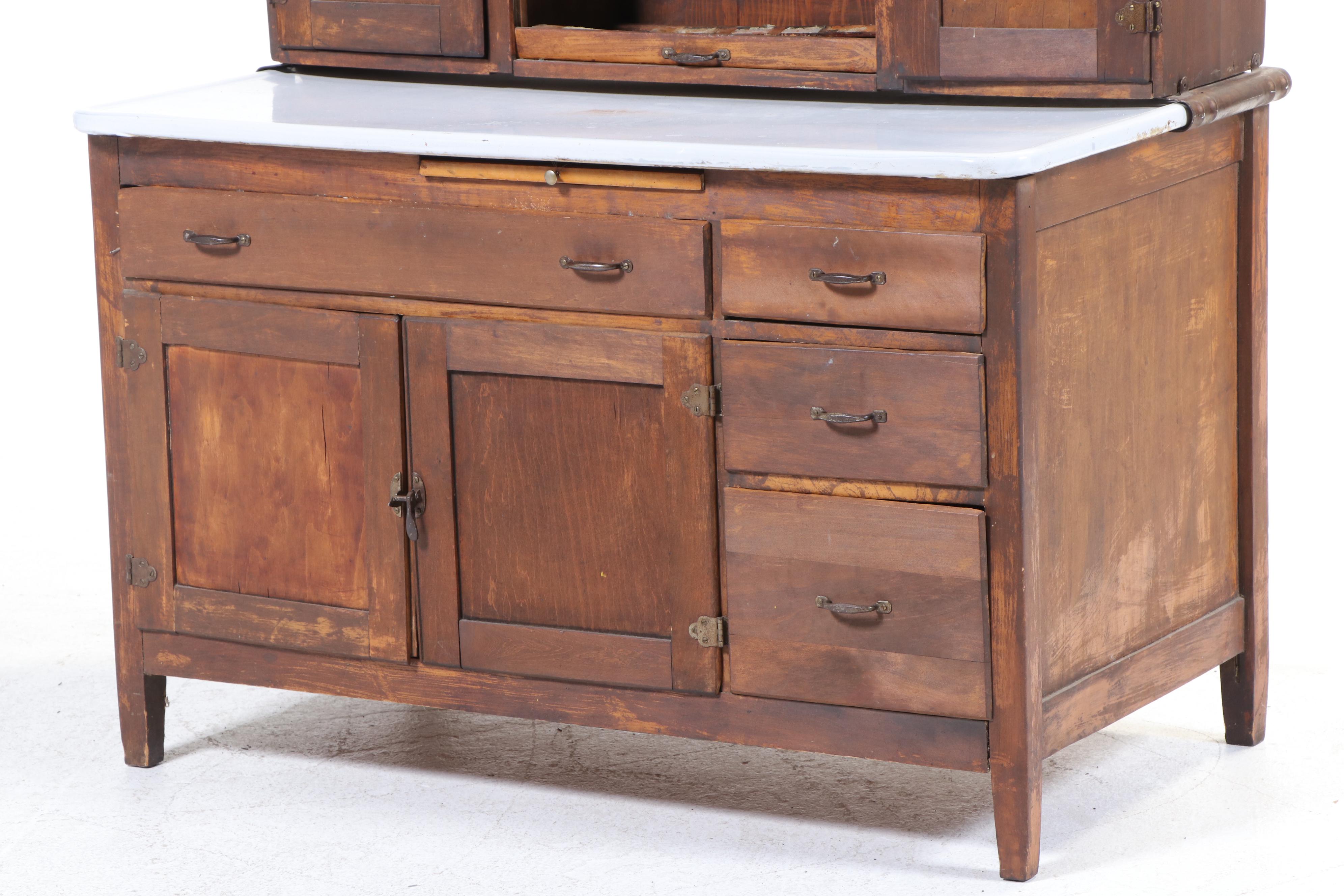 Art Deco Style Hoosier Cabinet with Accessories, Early to Mid-20th Century