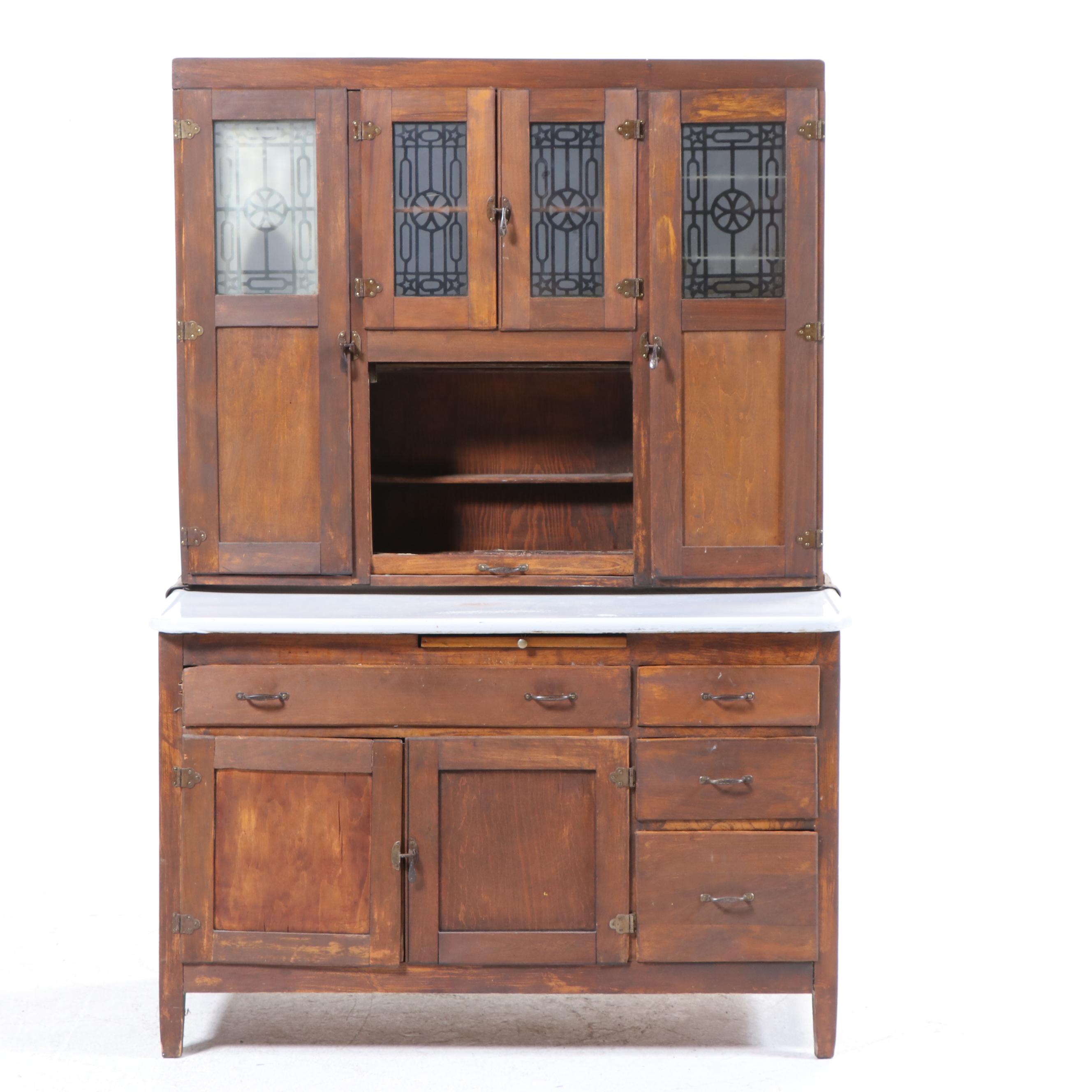 Art Deco Style Hoosier Cabinet with Accessories, Early to Mid-20th Century