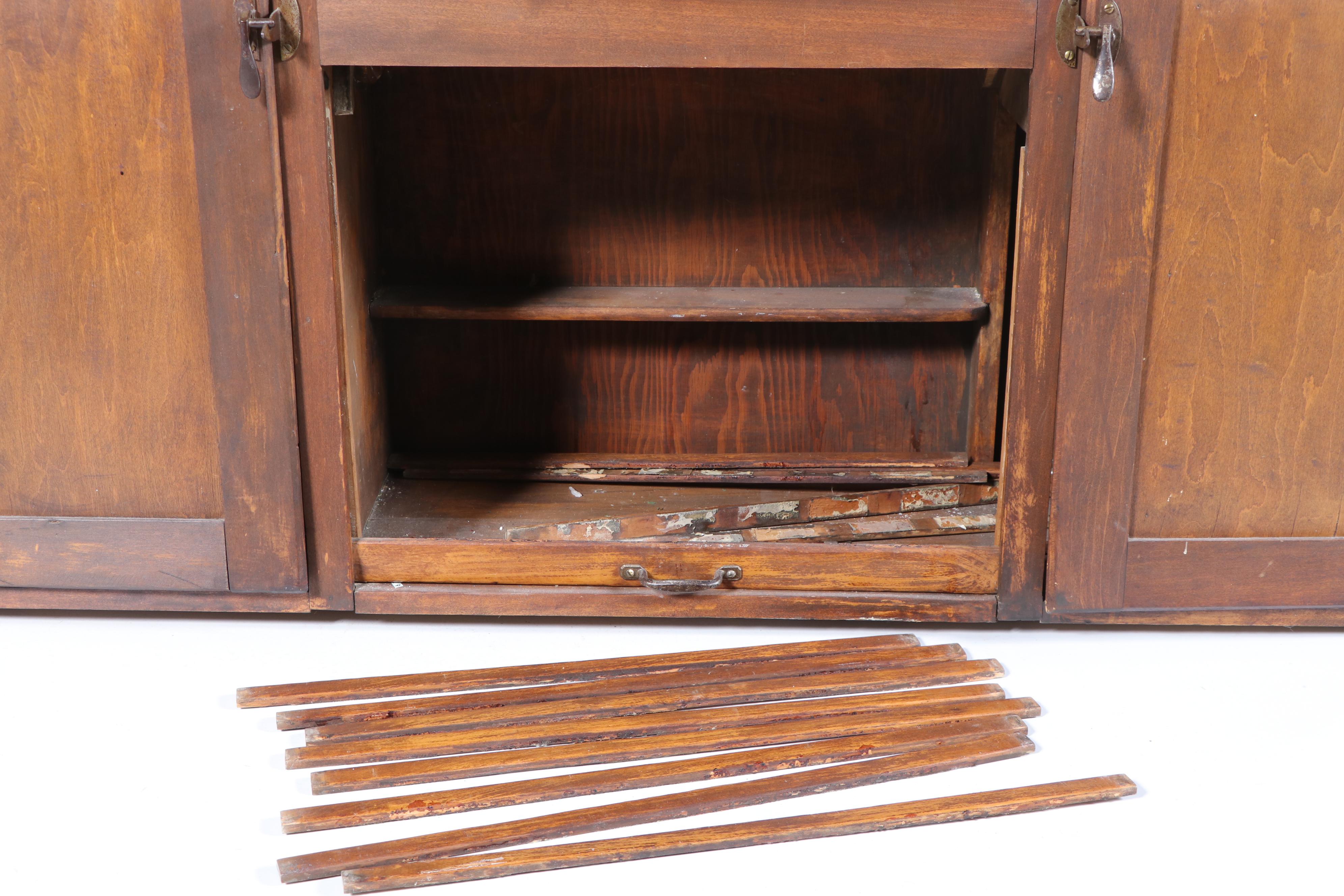 Art Deco Style Hoosier Cabinet with Accessories, Early to Mid-20th Century