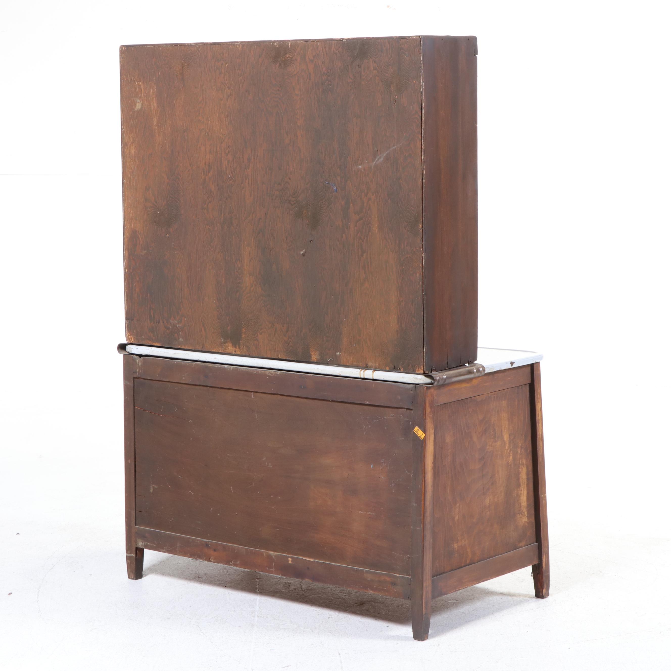 Art Deco Style Hoosier Cabinet with Accessories, Early to Mid-20th Century